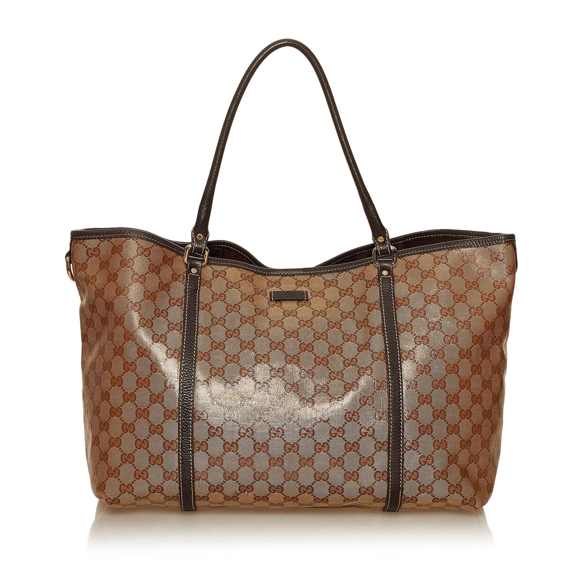 Gucci GG Crystal SHG Brown Tote Bag