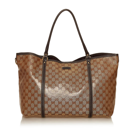 Gucci GG Crystal SHG Brown Tote Bag