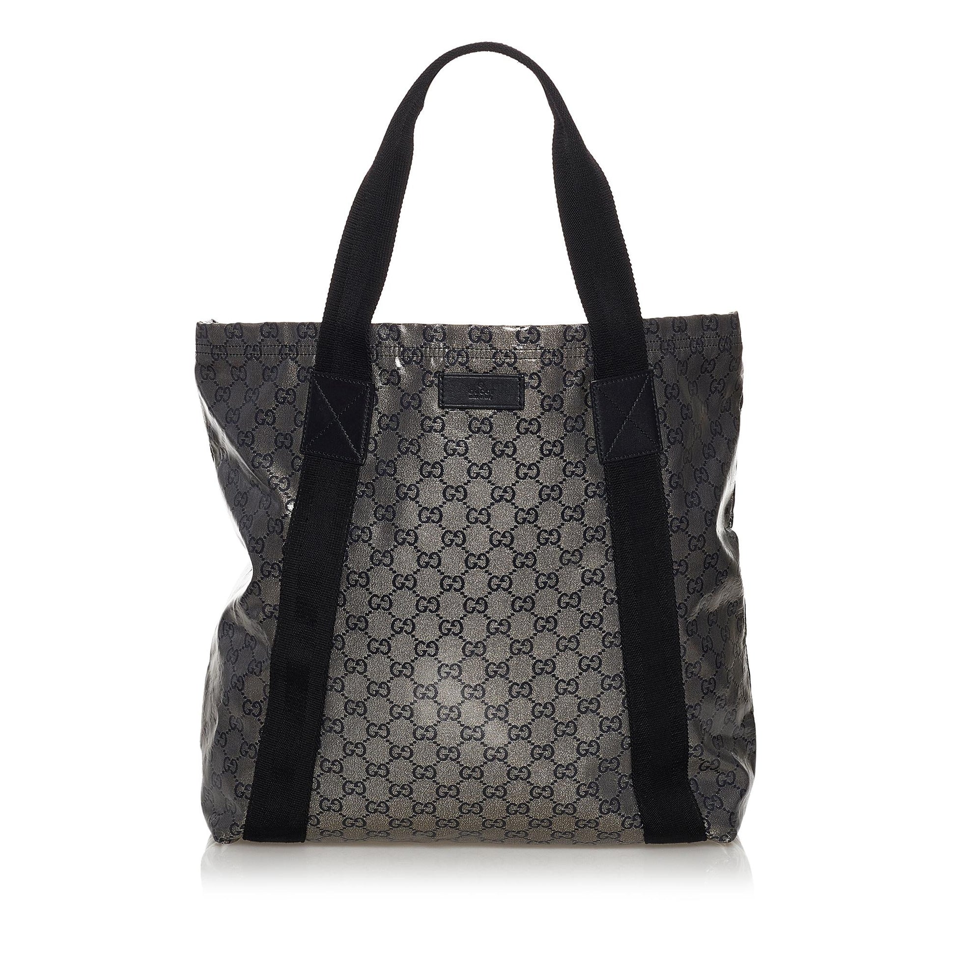 Gucci GG Crystal SHG Calf Black Grey Tote Bag