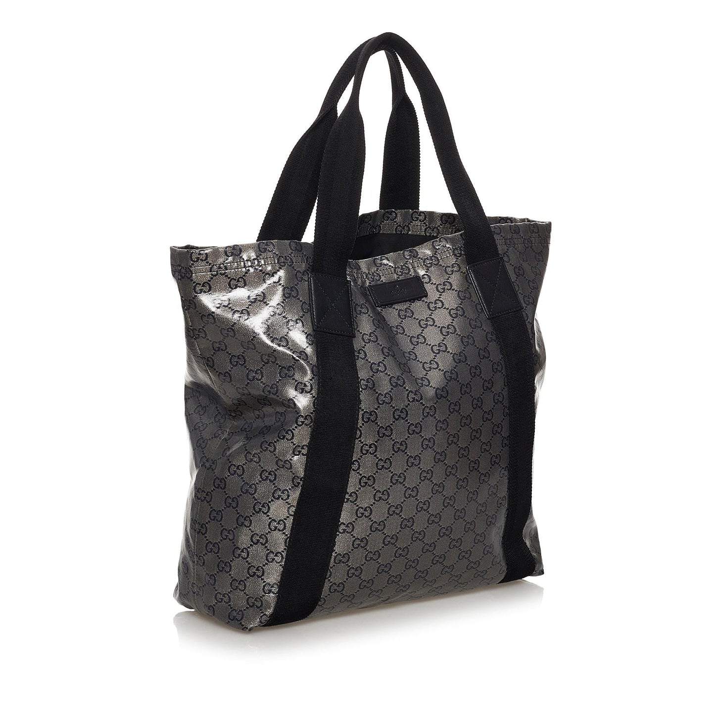 Gucci GG Crystal SHG Calf Black Grey Tote Bag