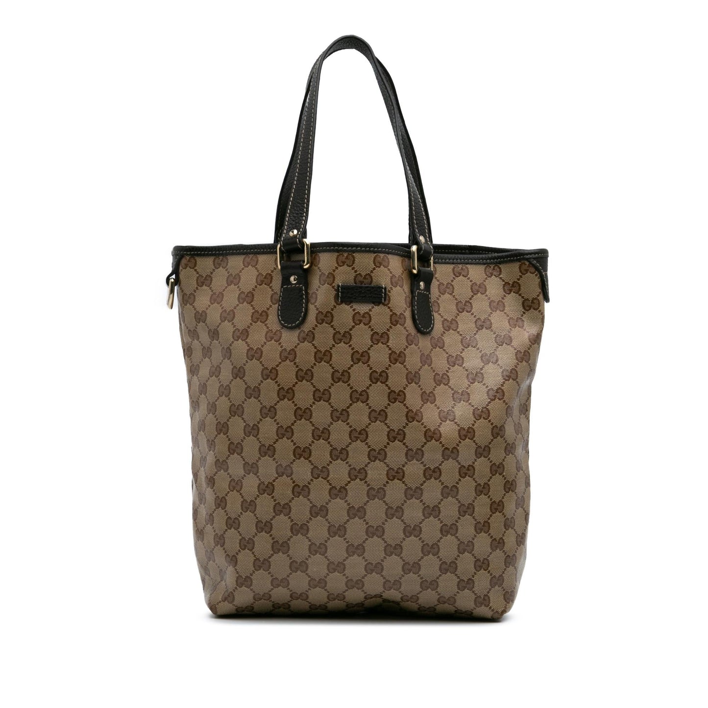 Gucci GG Crystal Canvas Calf Brown Tote Bag