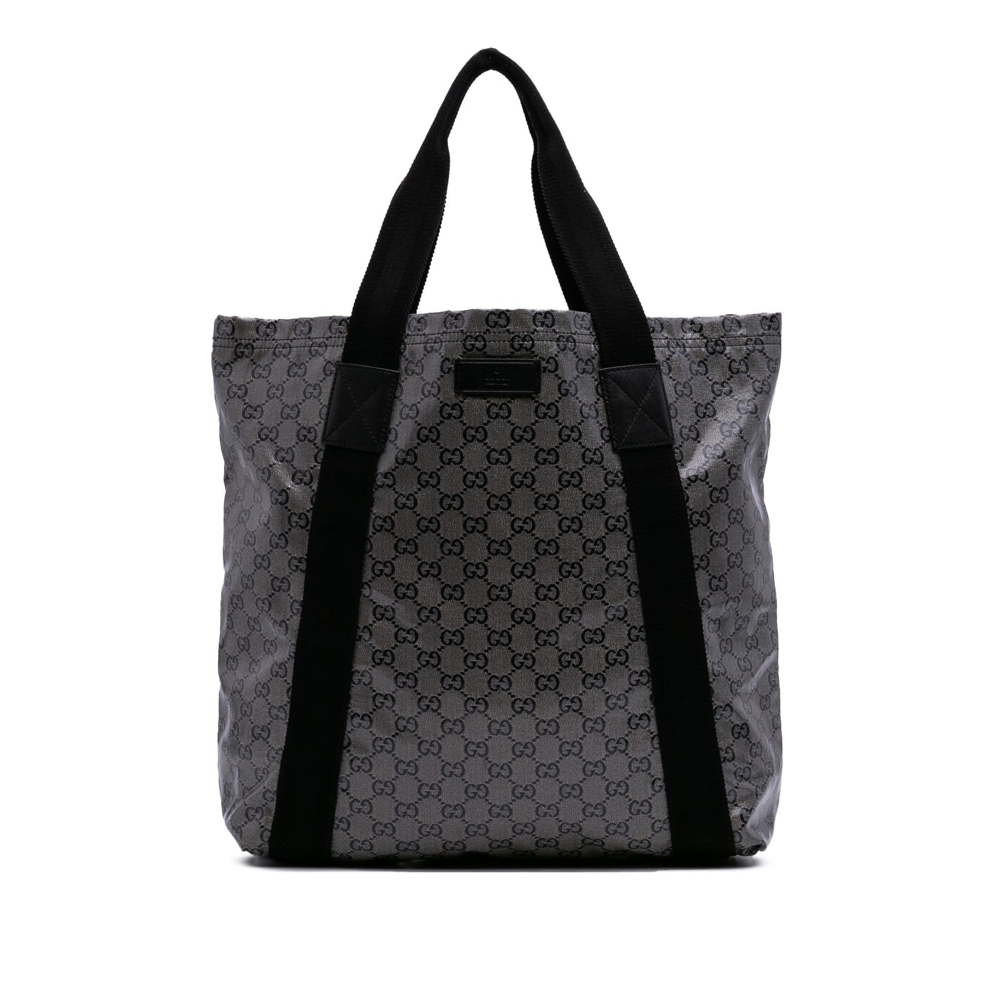 Gucci GG Crystal Web Canvas Grey Tote Bag