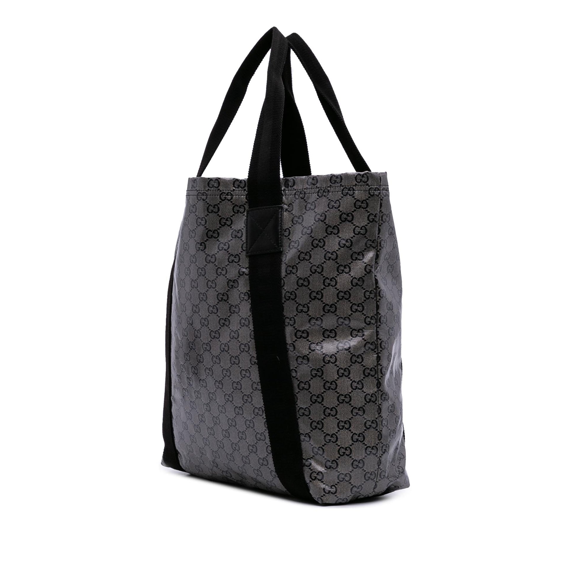 Gucci GG Crystal Web Canvas Grey Tote Bag
