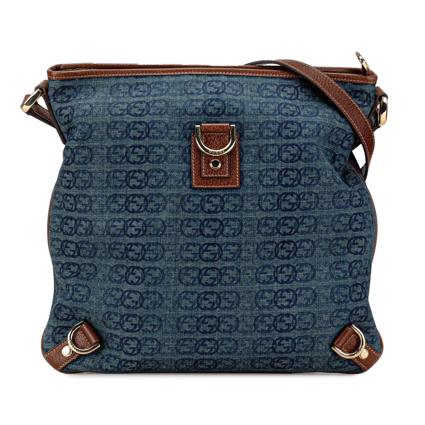 Gucci Abbey Ring Crossbody Bag Denim Jewelry