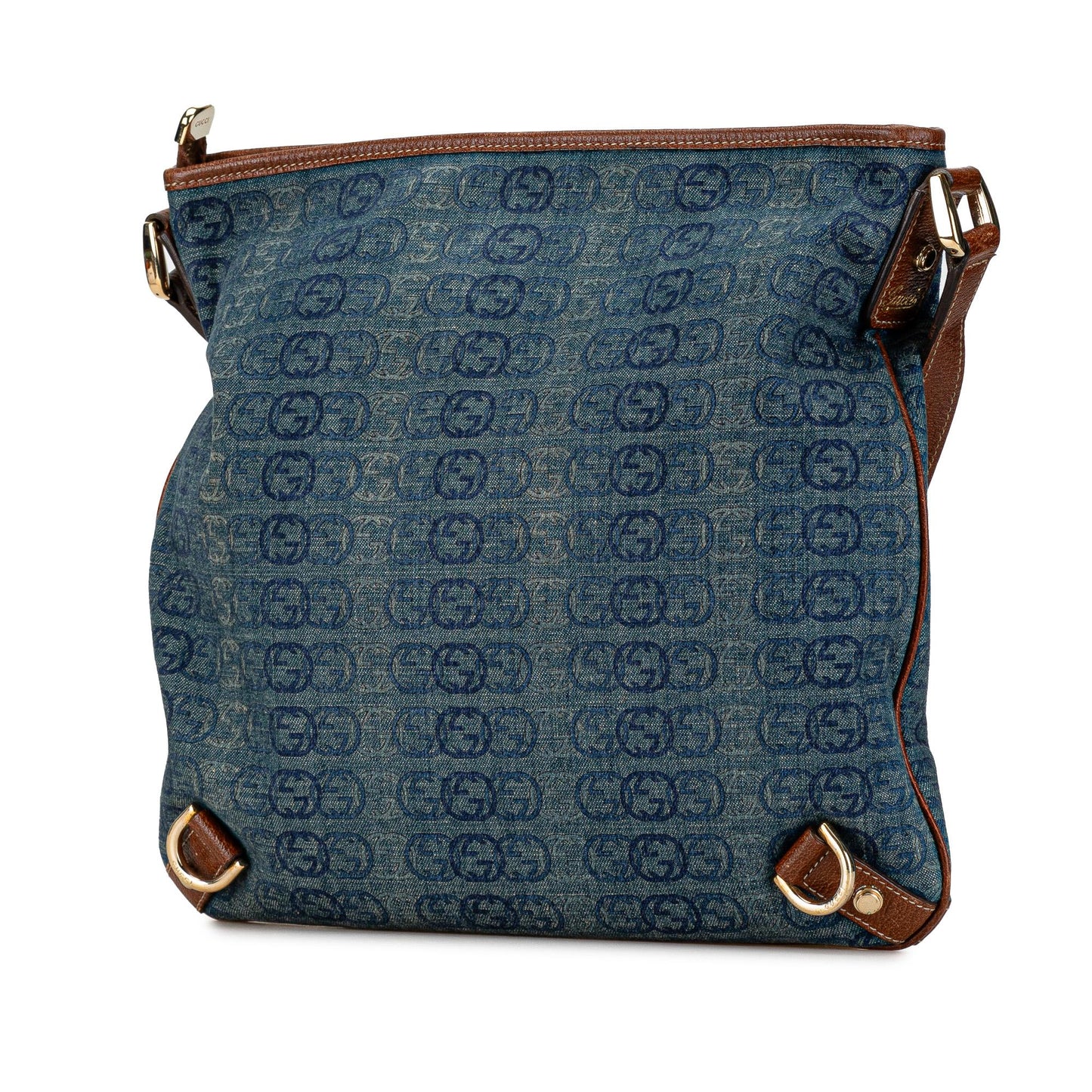 Gucci Abbey Ring Crossbody Bag Denim Jewelry
