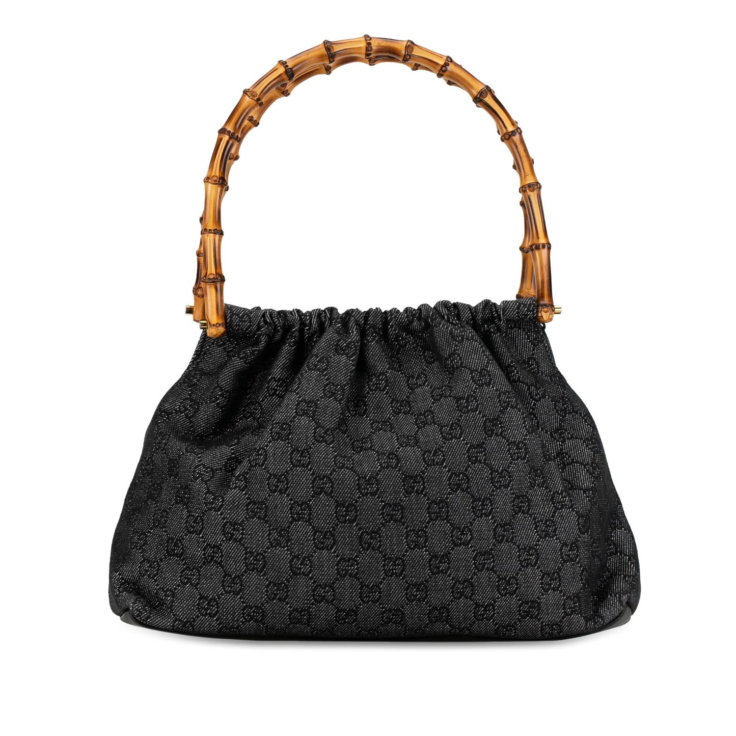 Gucci GG Bamboo SHG-XpUfPr Denim Black Satchel Bag