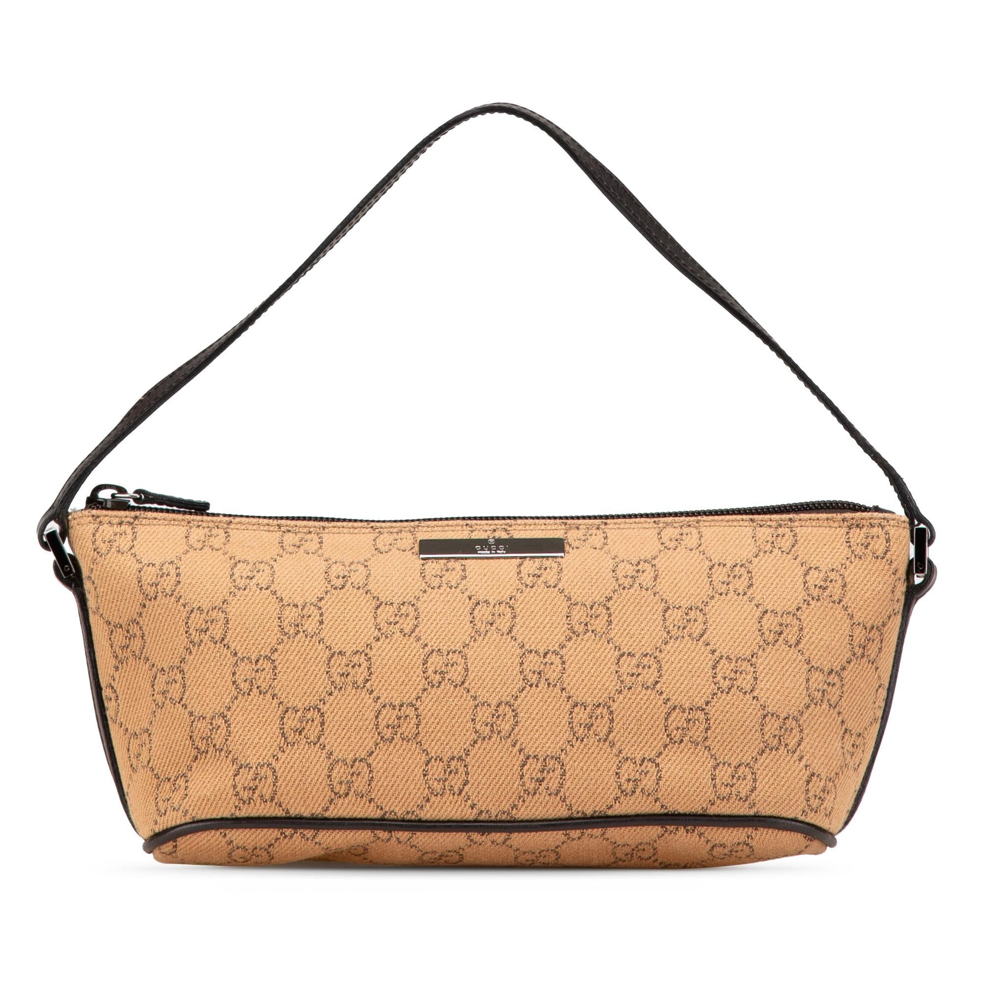 Gucci GG Boat Denim Calf Brown Shoulder Bag