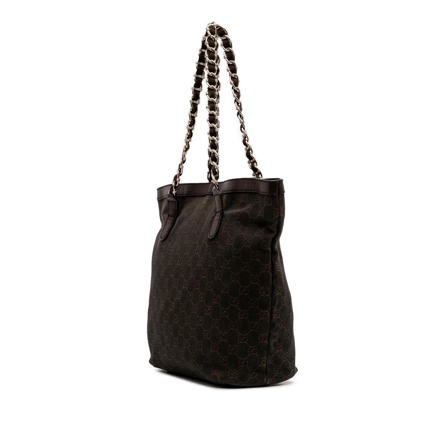 Gucci GG Capri Denim Calf Brown Tote Bag