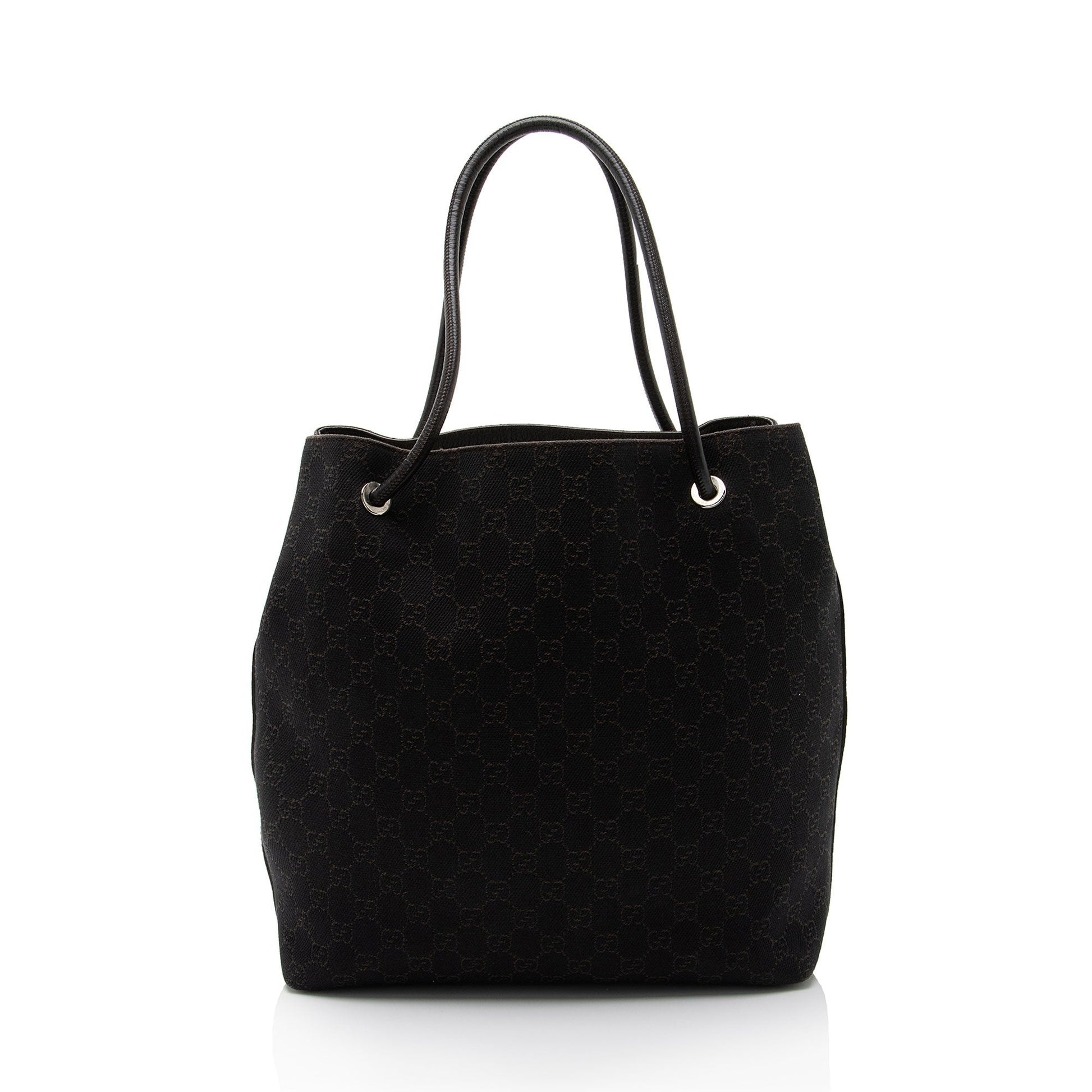 Gucci GG Gifford SHF-Z5HiOr Leather Denim Black Brown Tote Bag
