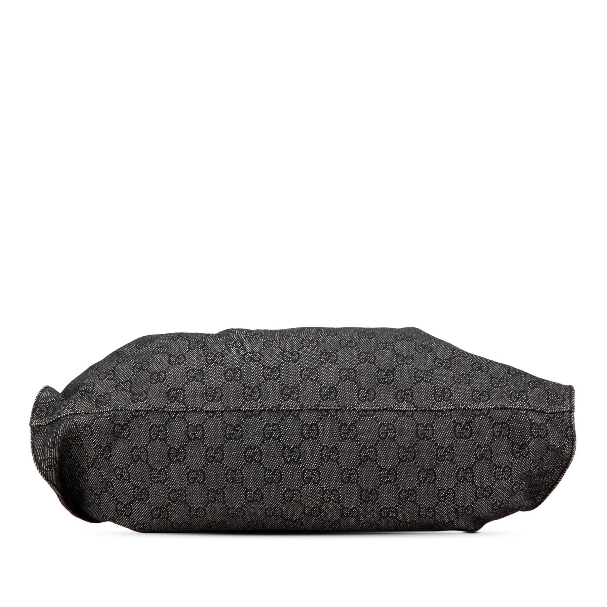 Gucci GG Denim Calf Black Satchel Bag