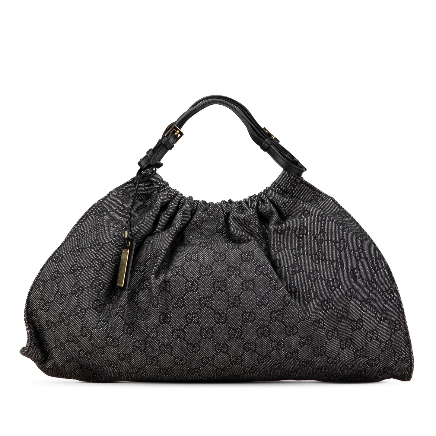 Gucci GG Denim Calf Black Satchel Bag