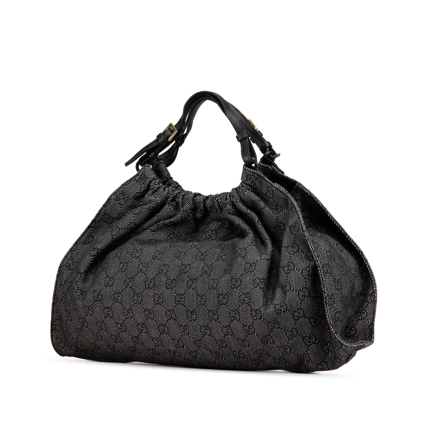 Gucci GG Denim Calf Black Satchel Bag