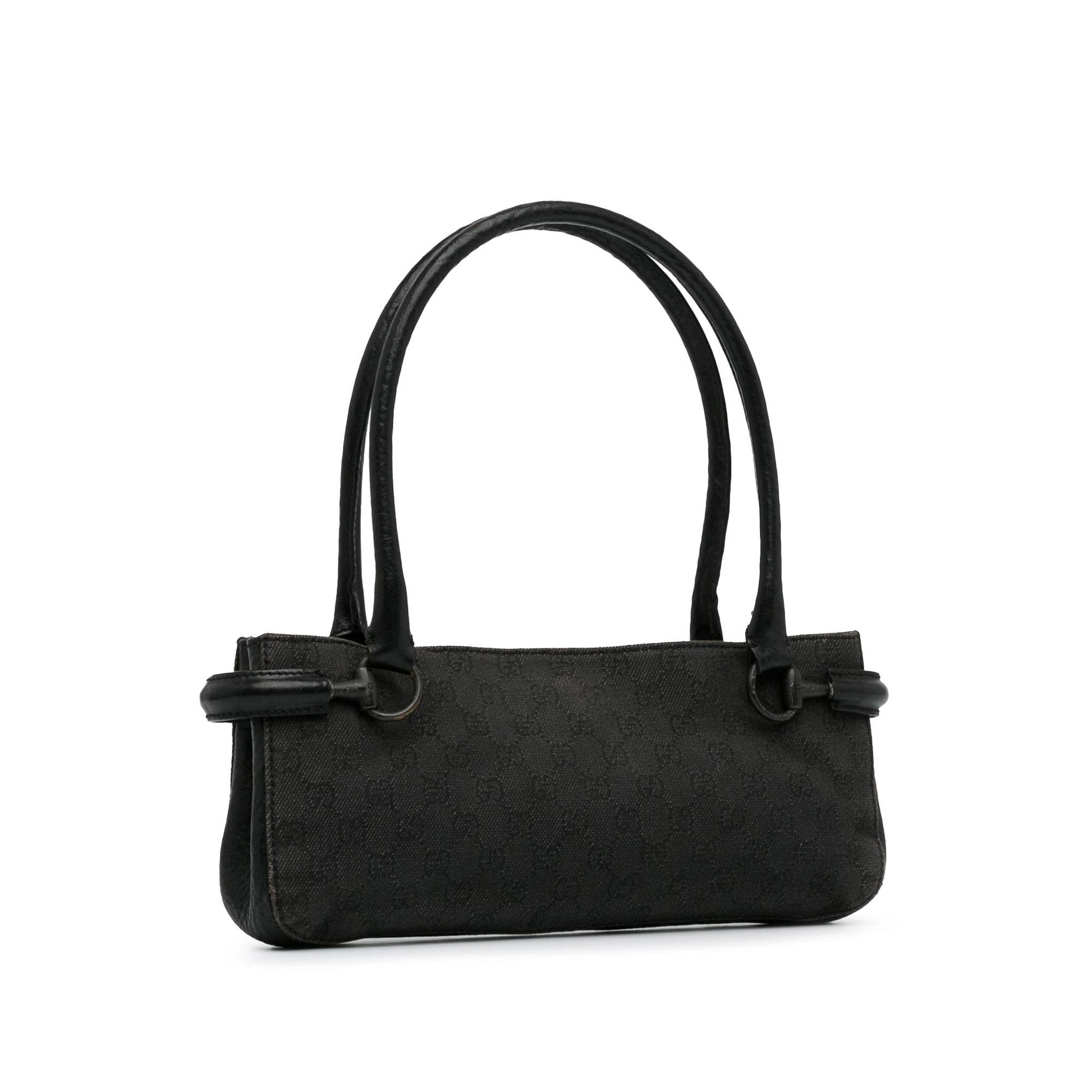 Gucci GG Horsebit SHG-ZaOqO1 Denim Black Shoulder Bag
