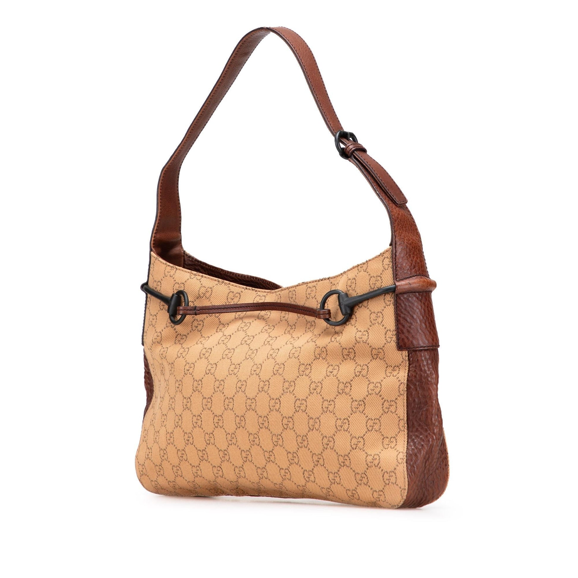 Gucci GG Horsebit Denim Calf Brown Shoulder Bag