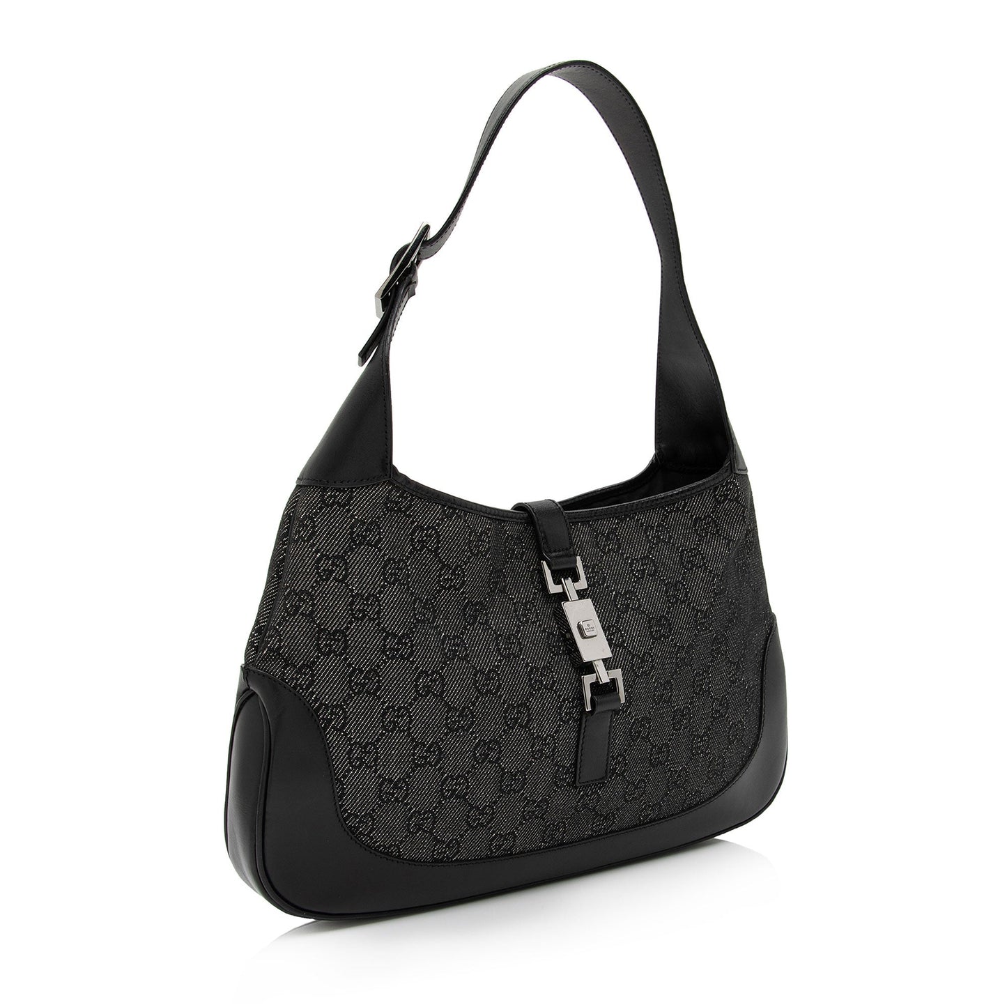 Gucci GG Jackie SHF-fYh4CG Leather Denim Blue Shoulder Bag