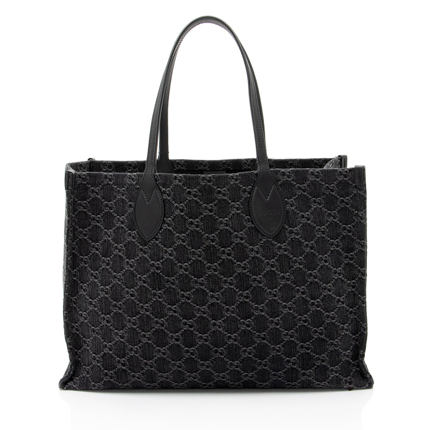 Gucci GG Ophidia Leather Denim Black Large Tote Bag