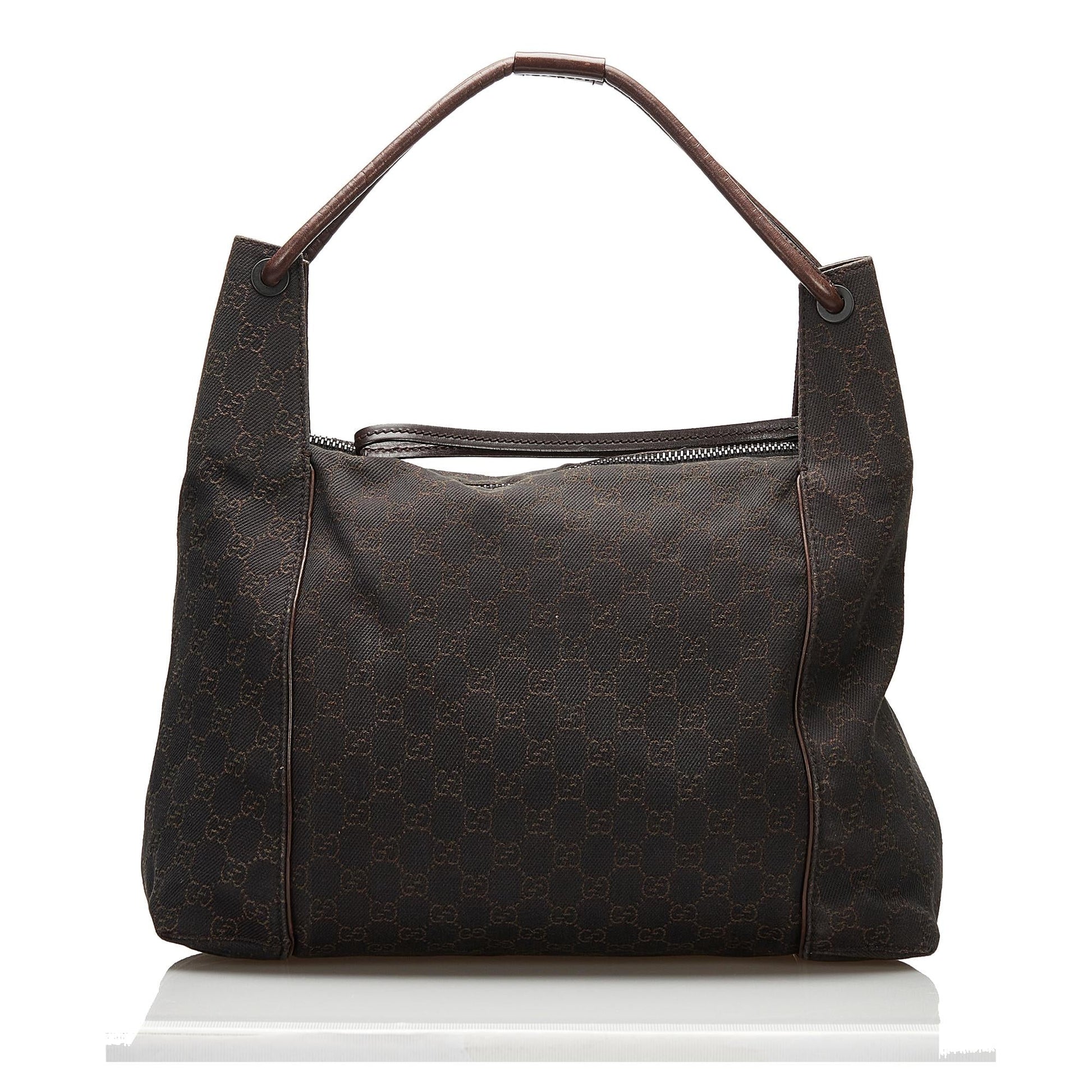 Gucci GG SHG Denim Brown Tote Bag