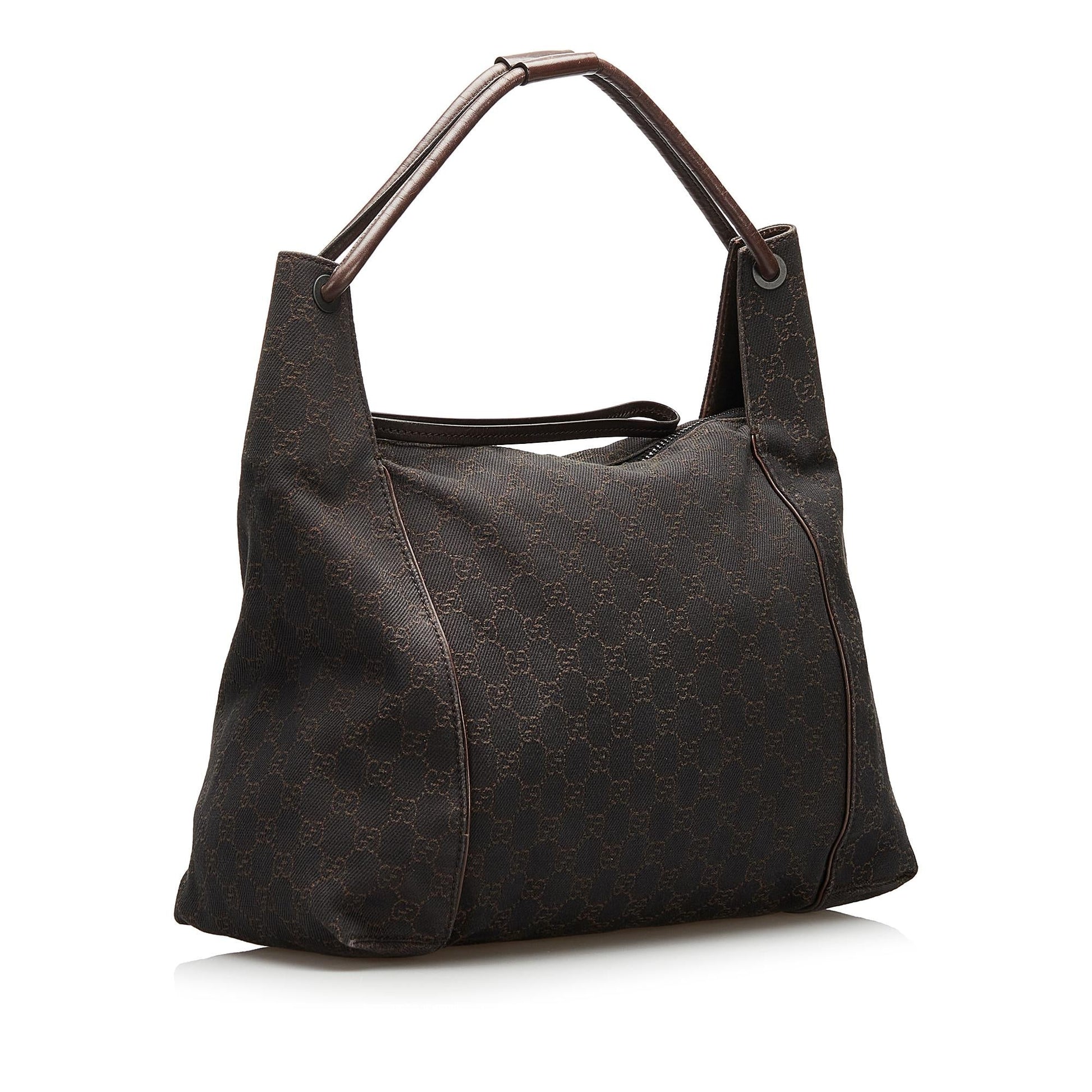 Gucci GG SHG Denim Brown Tote Bag