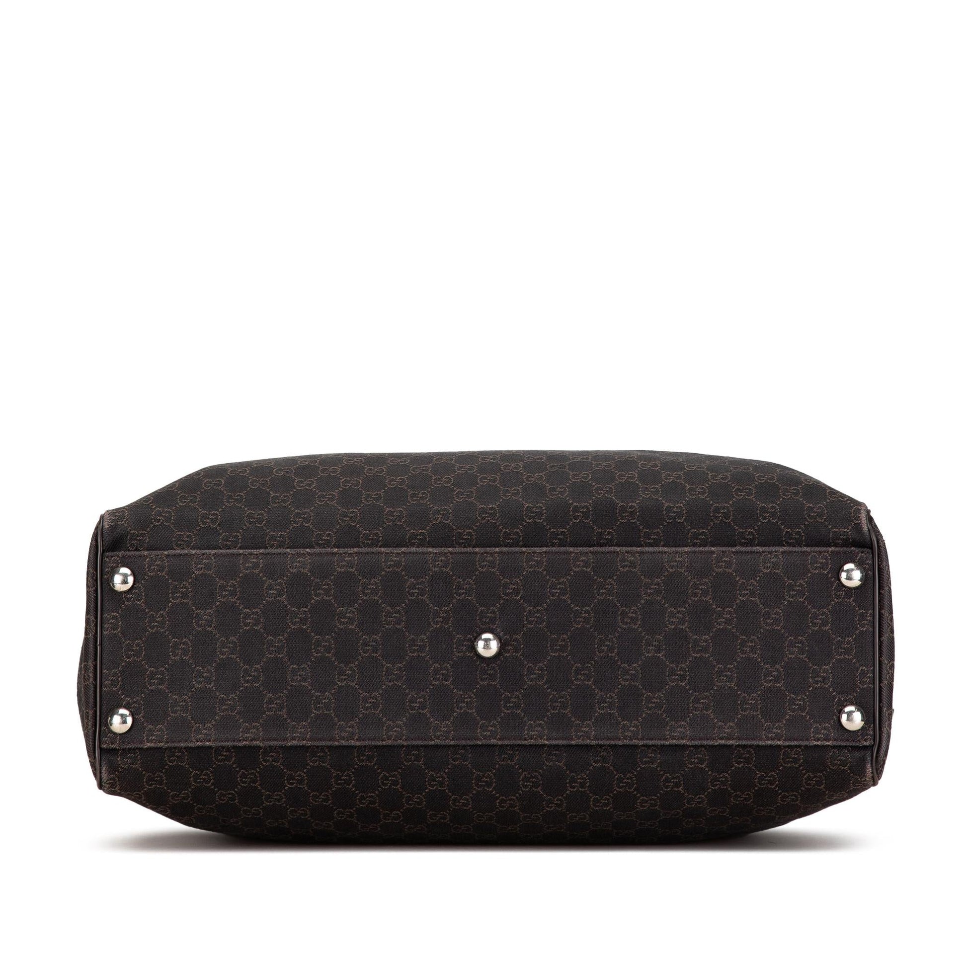 Gucci GG SHG-DNQbci Denim Brown Tote Bag