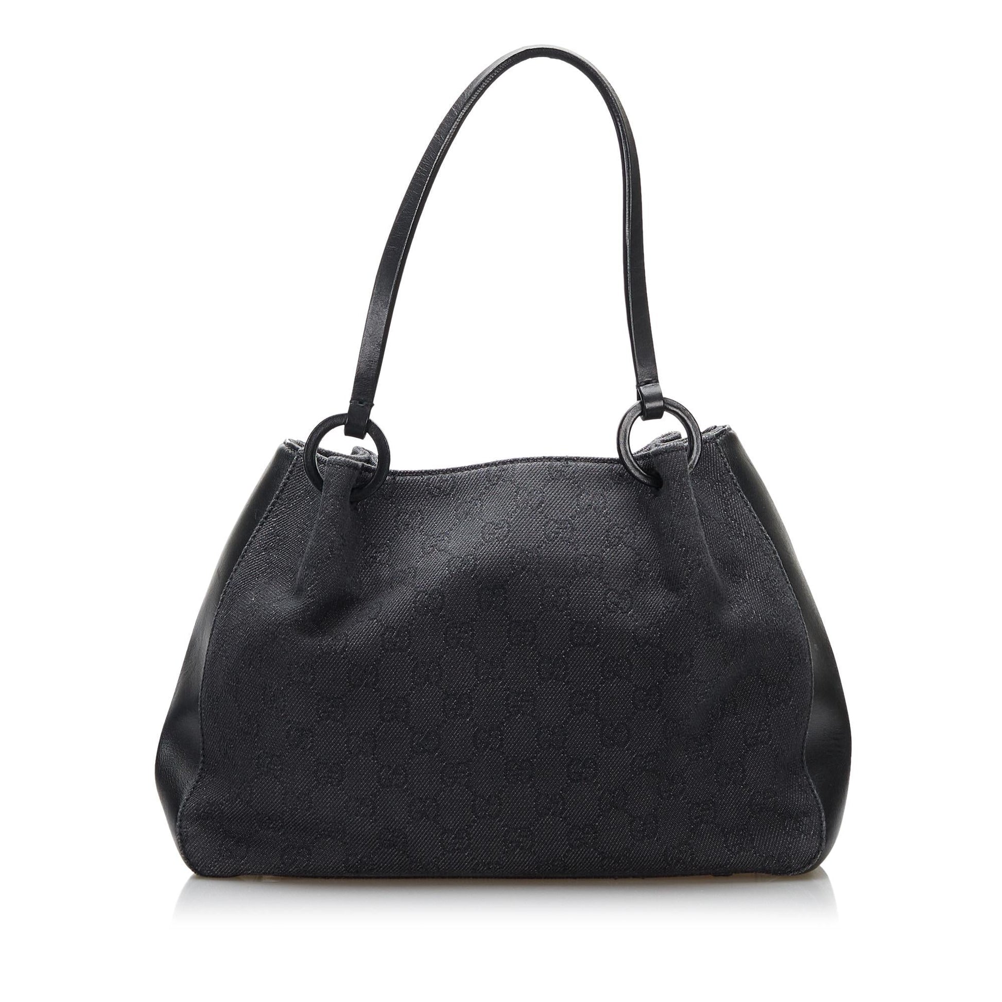 Gucci GG SHG-xIobel Denim Black Satchel Bag
