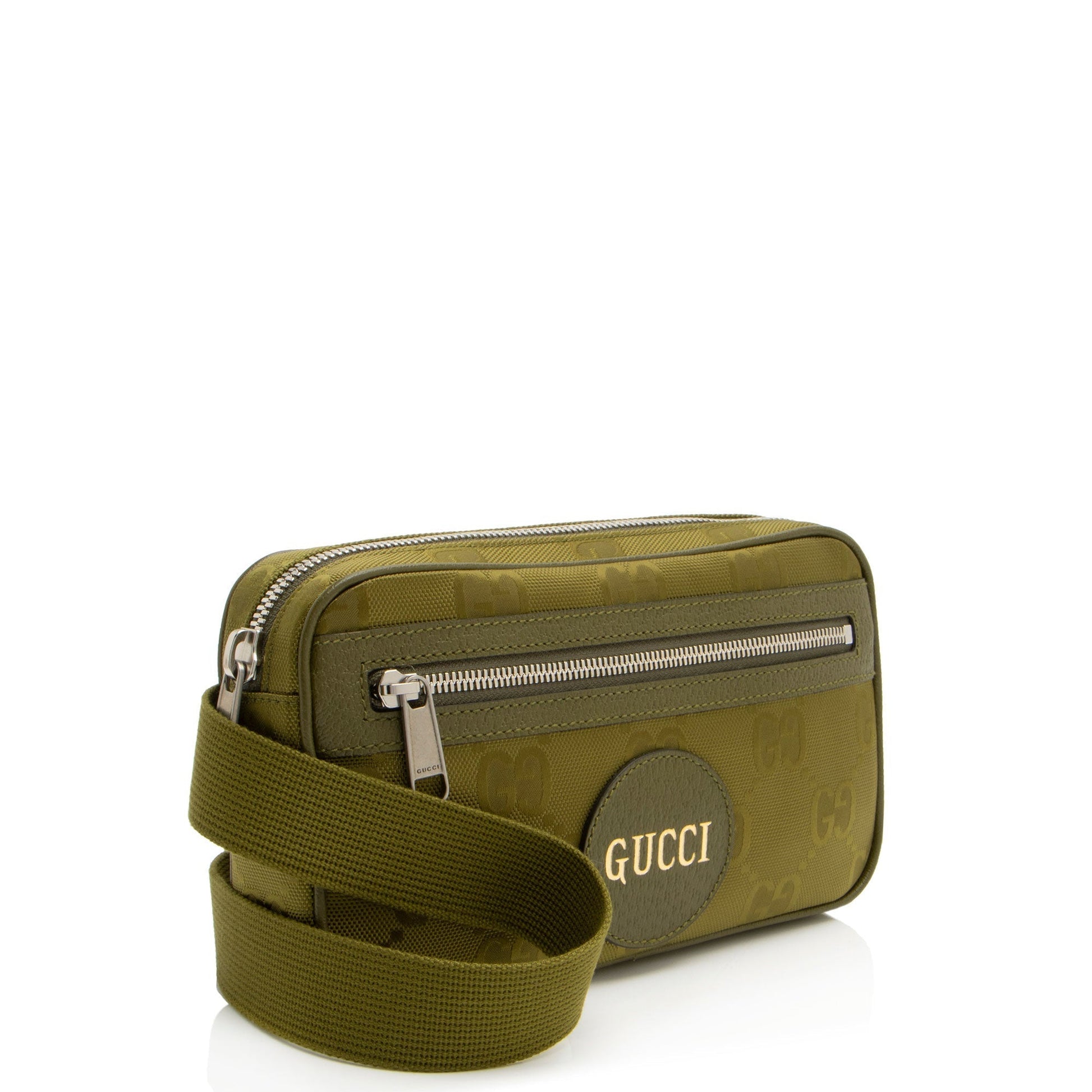 Gucci GG Econyl Off Grid Belt Leather Nylon Green Accessory