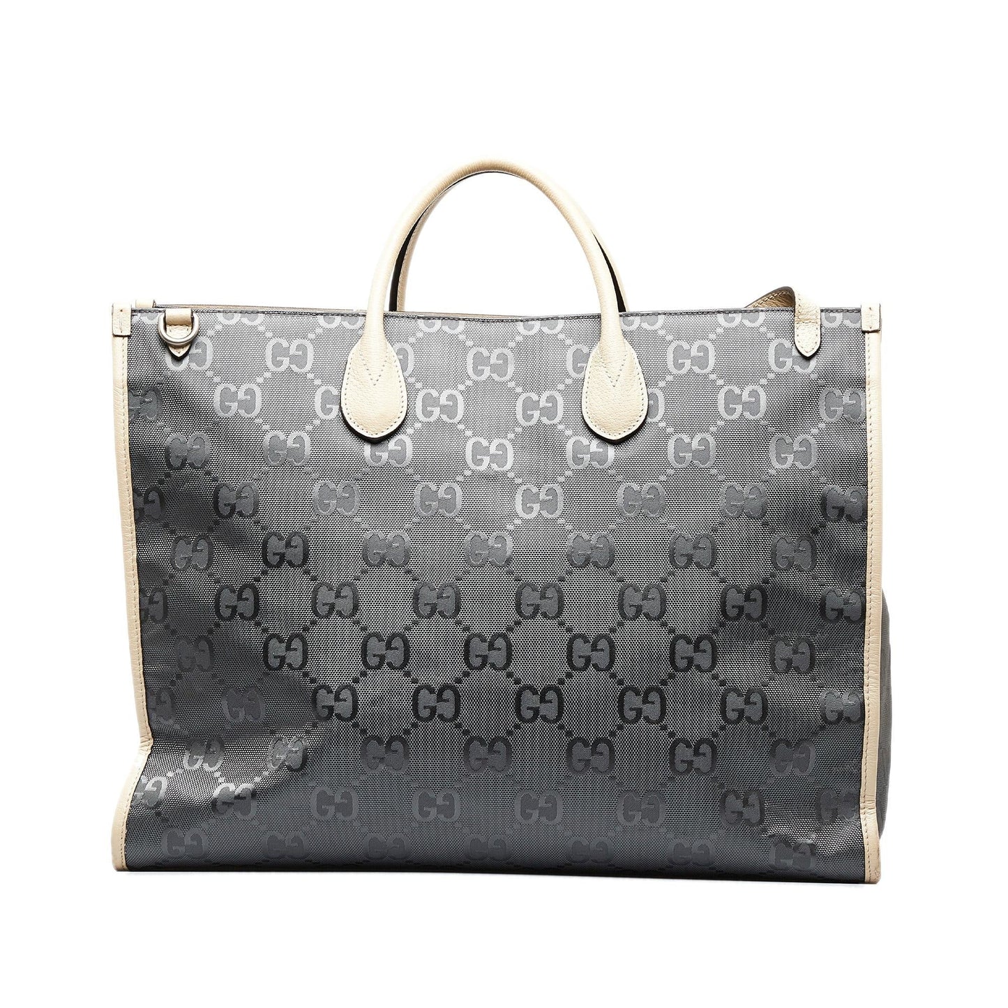 Gucci GG Econyl Off Grid Convertible Nylon Calf Brown Grey Tote Bag