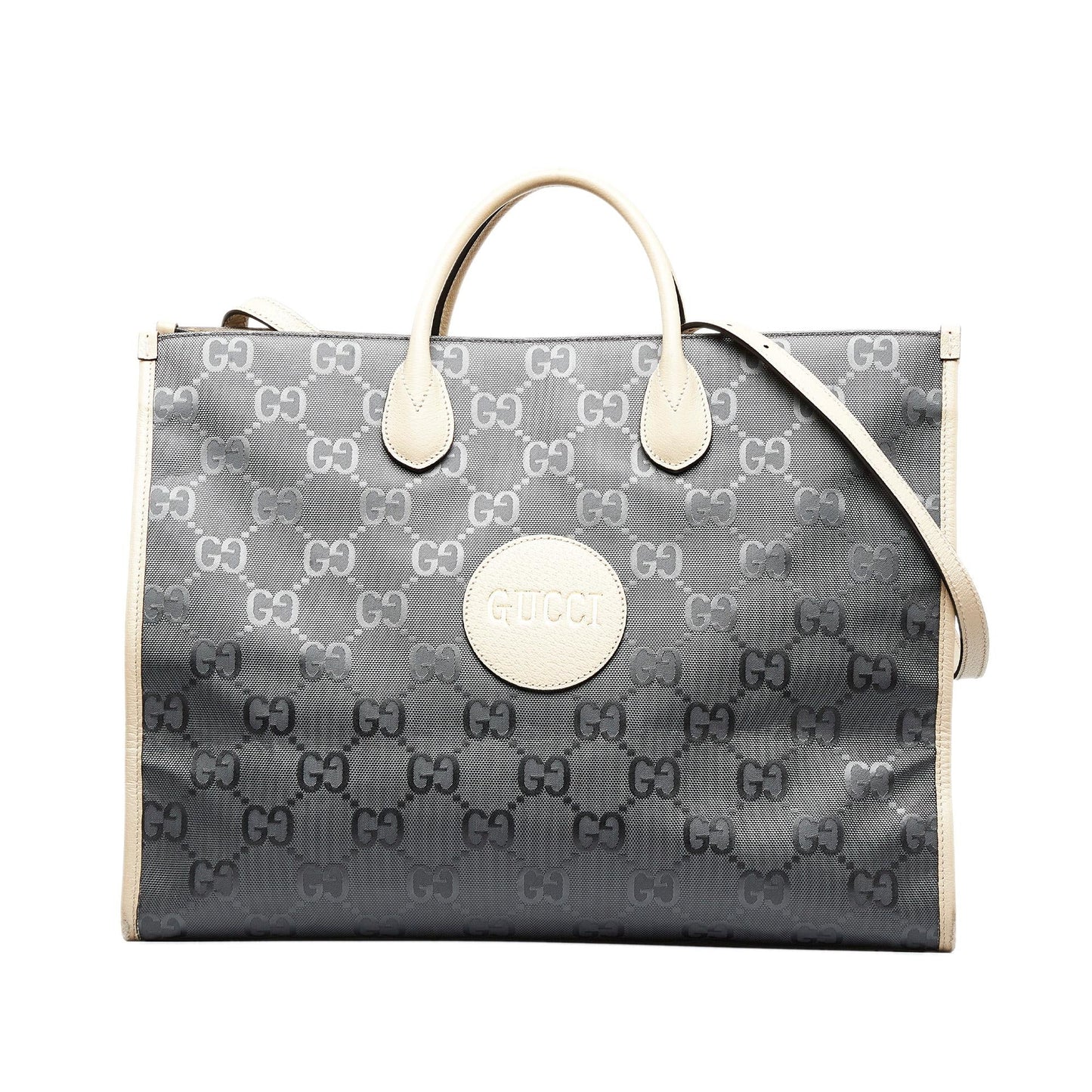 Gucci GG Econyl Off Grid Convertible Nylon Calf Brown Grey Tote Bag