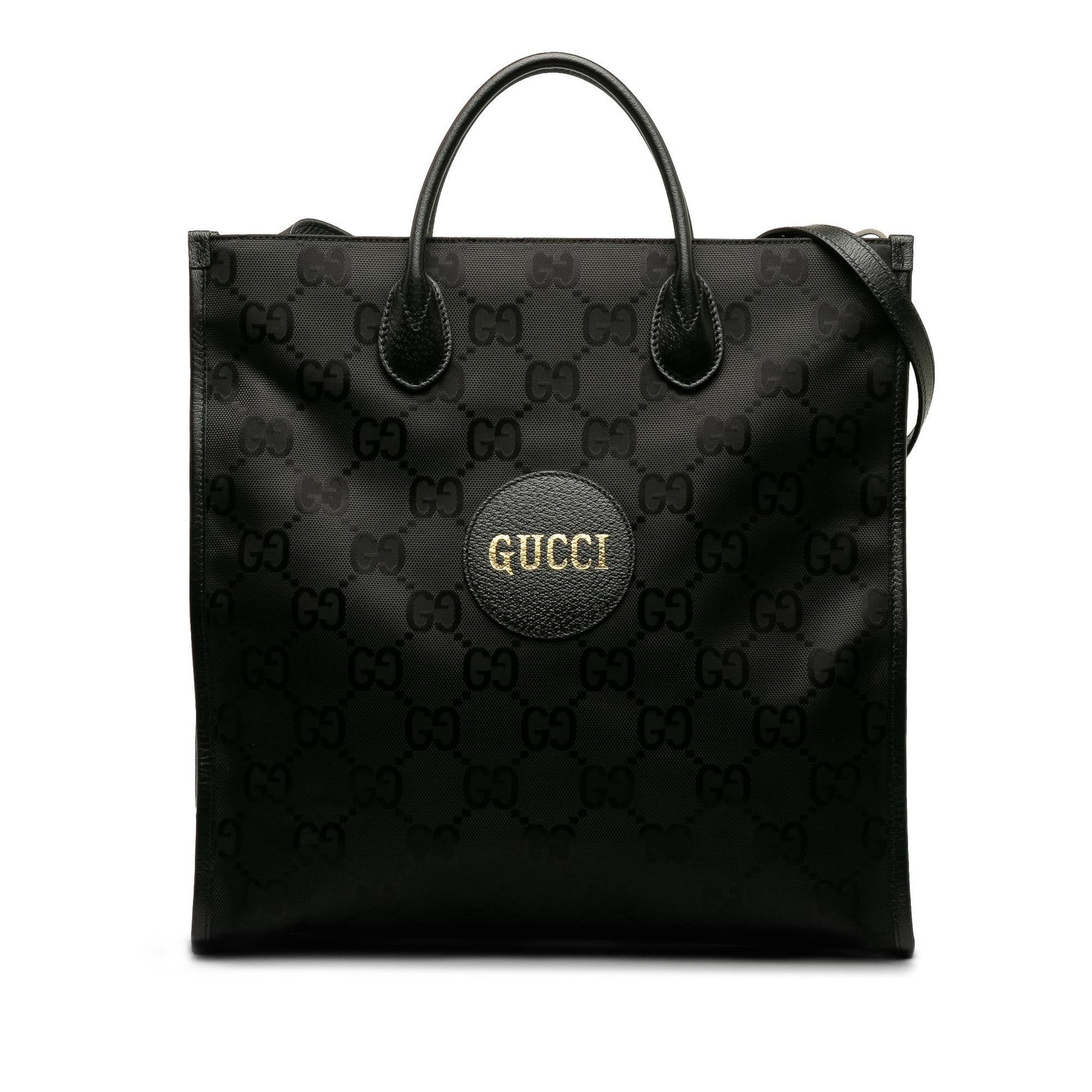 Gucci GG Econyl Off Grid Convertible Nylon Calf Black Tote Bag