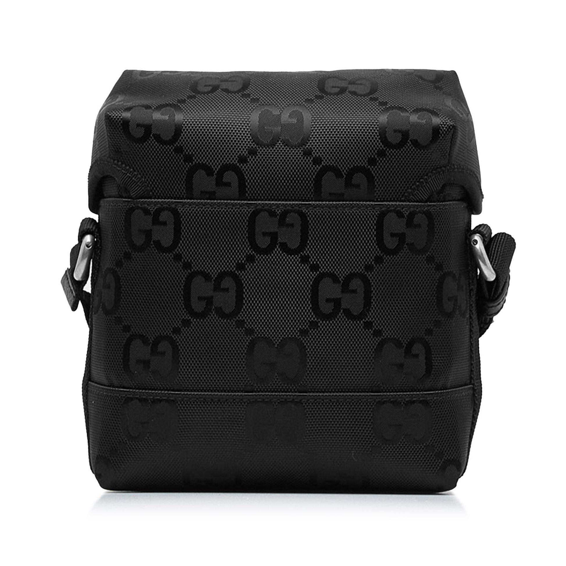 Gucci GG Econyl Off Grid Messenger Nylon Black Crossbody Bag