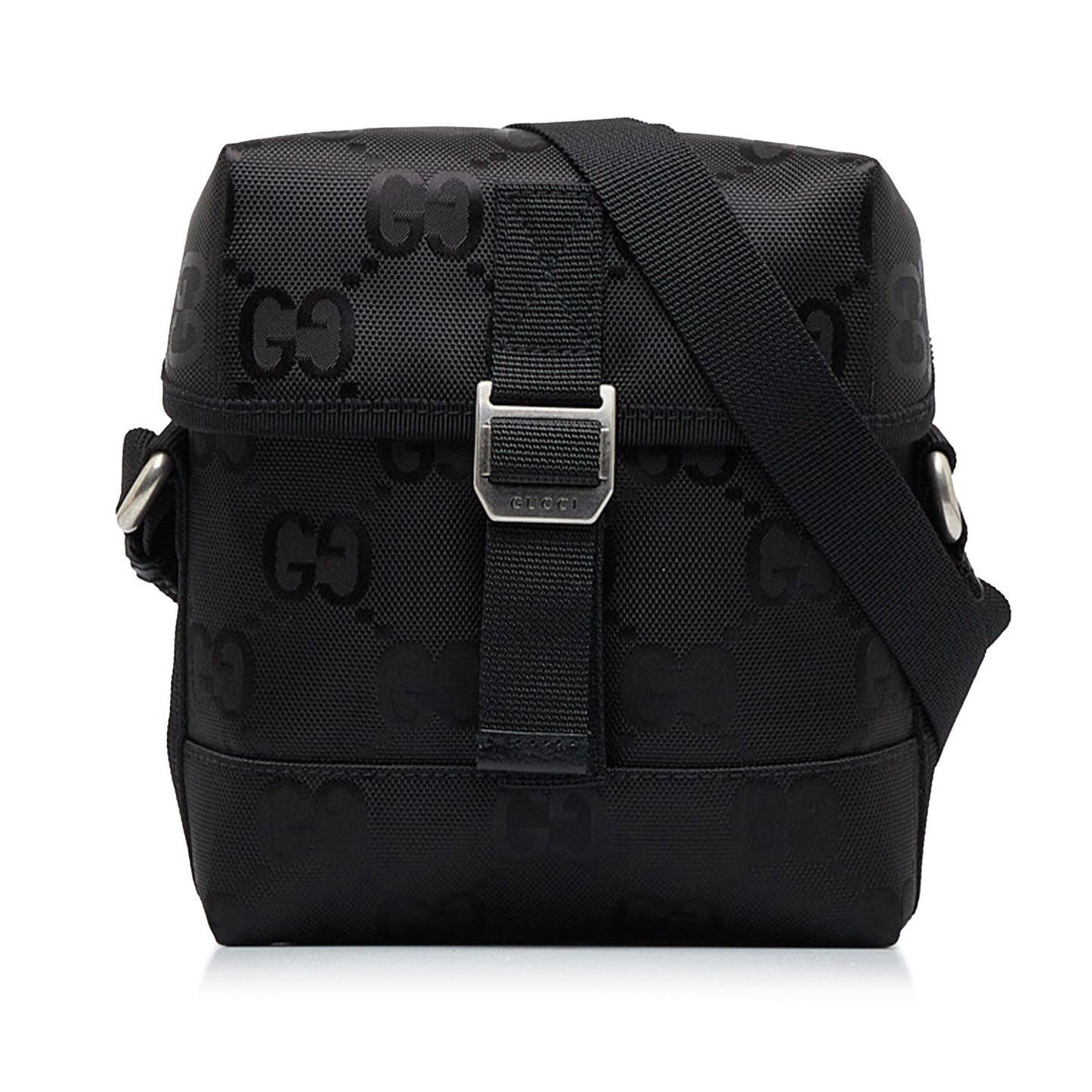 Gucci GG Econyl Off Grid Messenger Nylon Black Crossbody Bag