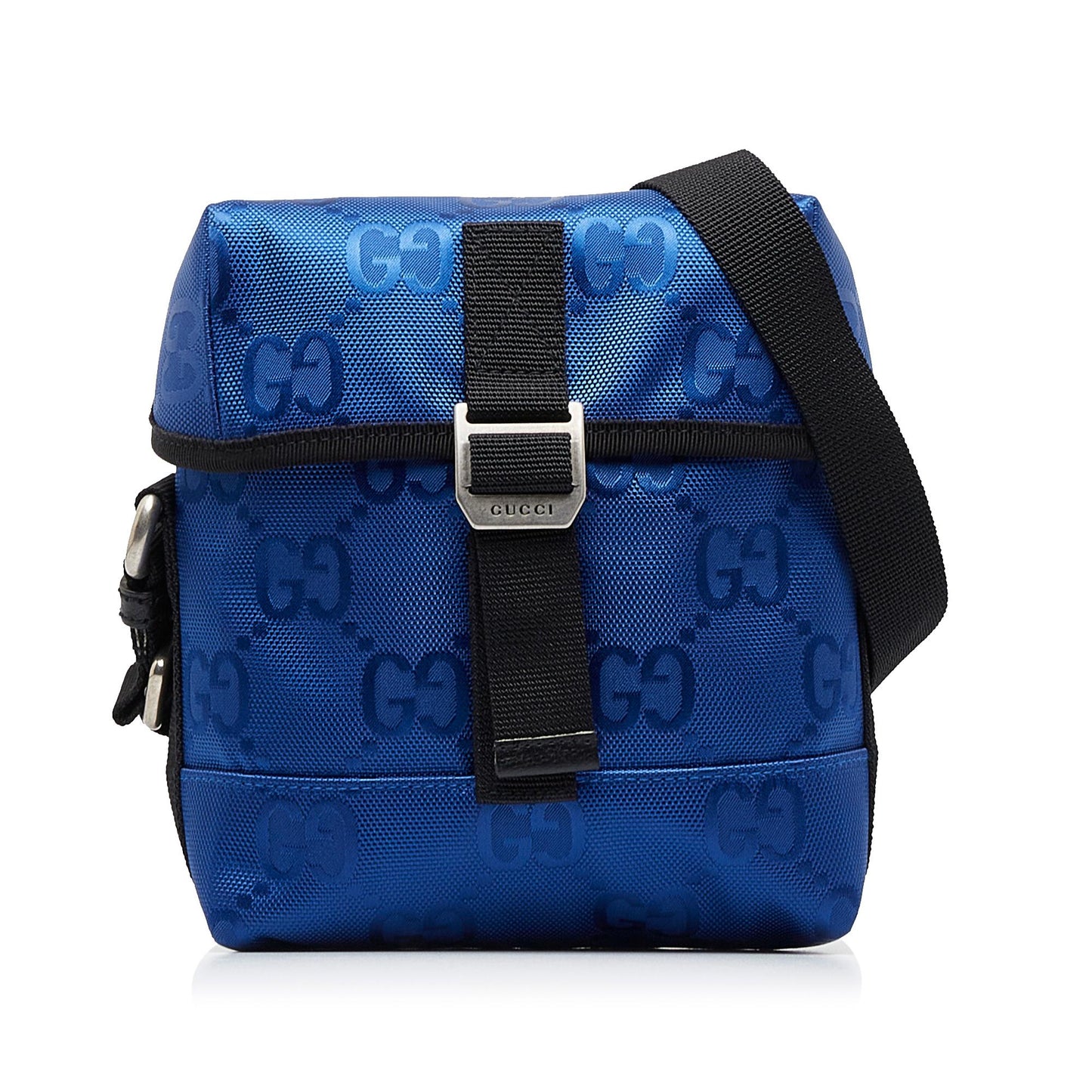 Gucci GG Econyl Off Grid Messenger Nylon Black Blue Crossbody Bag