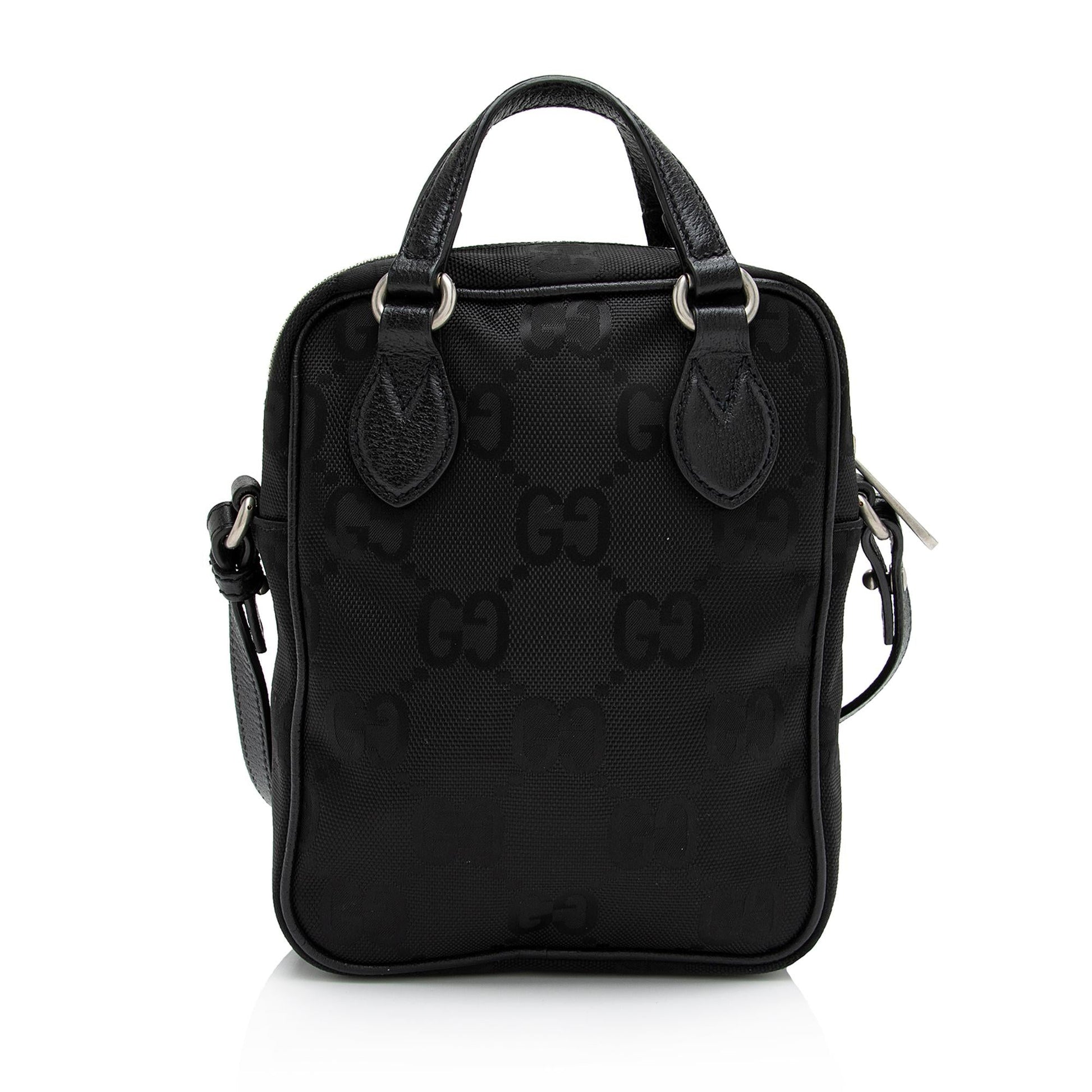 Gucci GG Econyl Off Grid Leather Nylon Black Mini Crossbody Bag