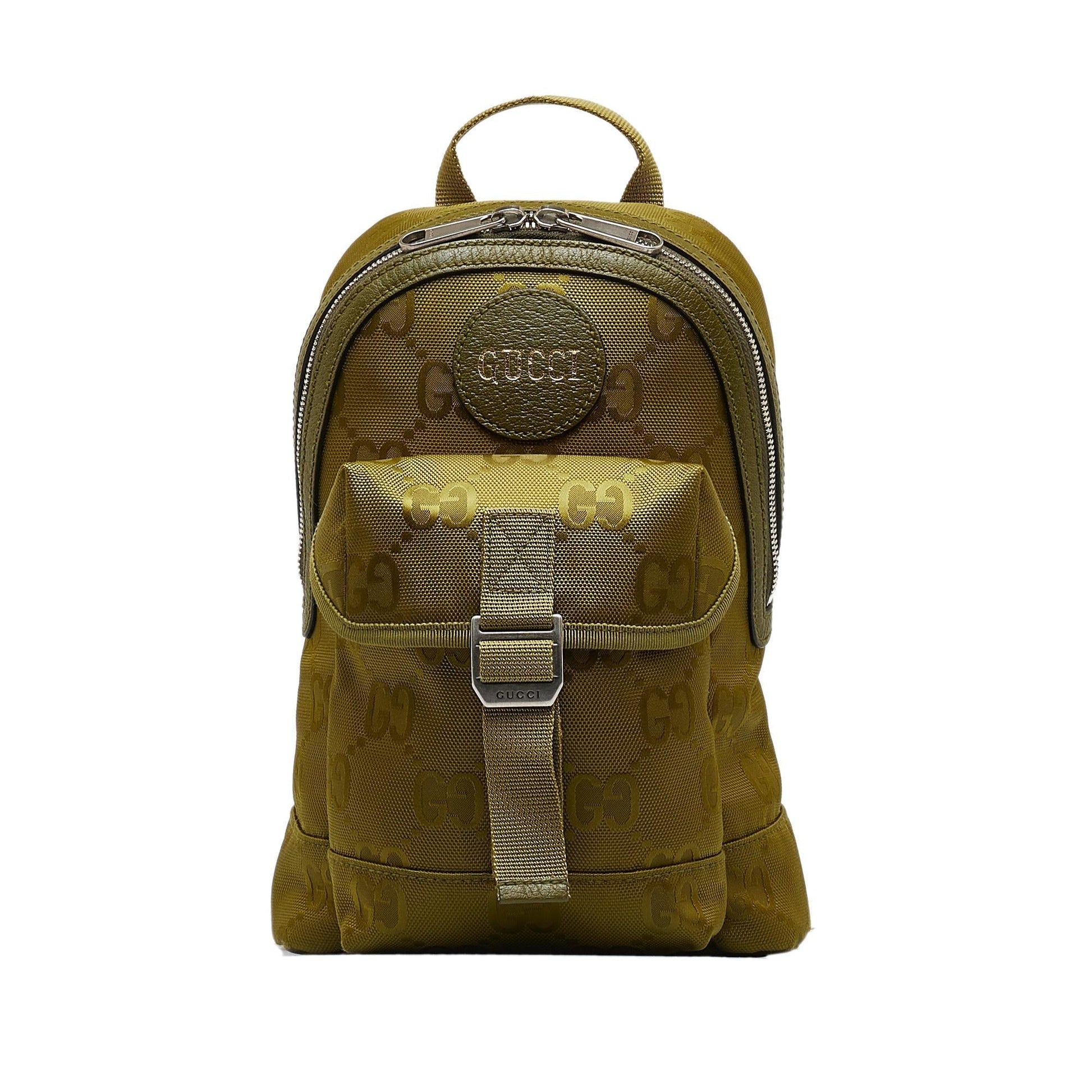 Gucci GG Econyl Off Grid Backpack Nylon Green Crossbody Bag