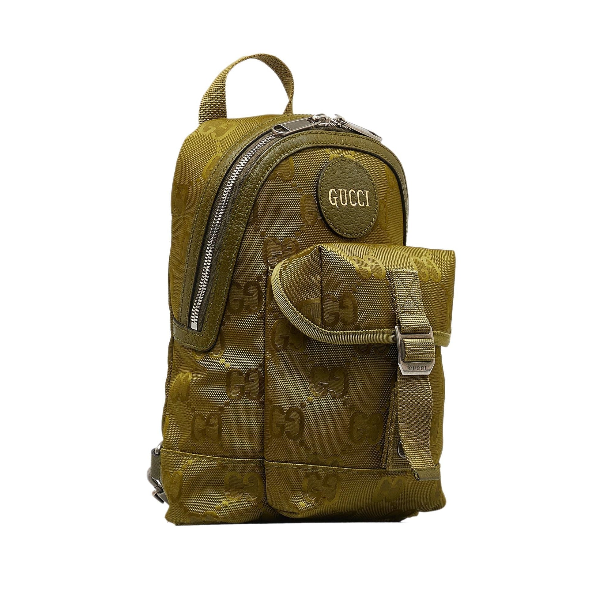 Gucci GG Econyl Off Grid Backpack Nylon Green Crossbody Bag