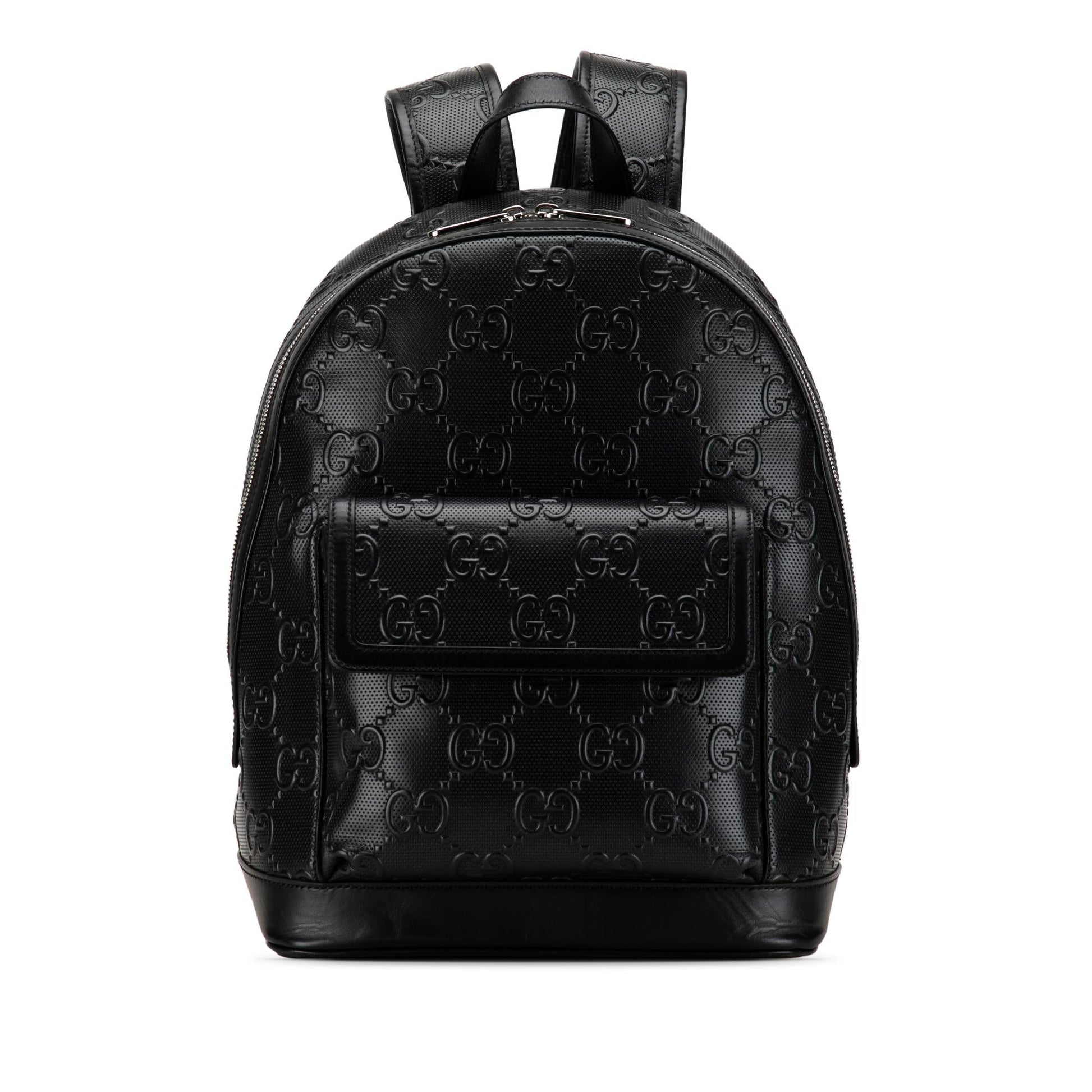 Gucci GG Embossed Backpack SHG-Wcn0Gj Calf Black