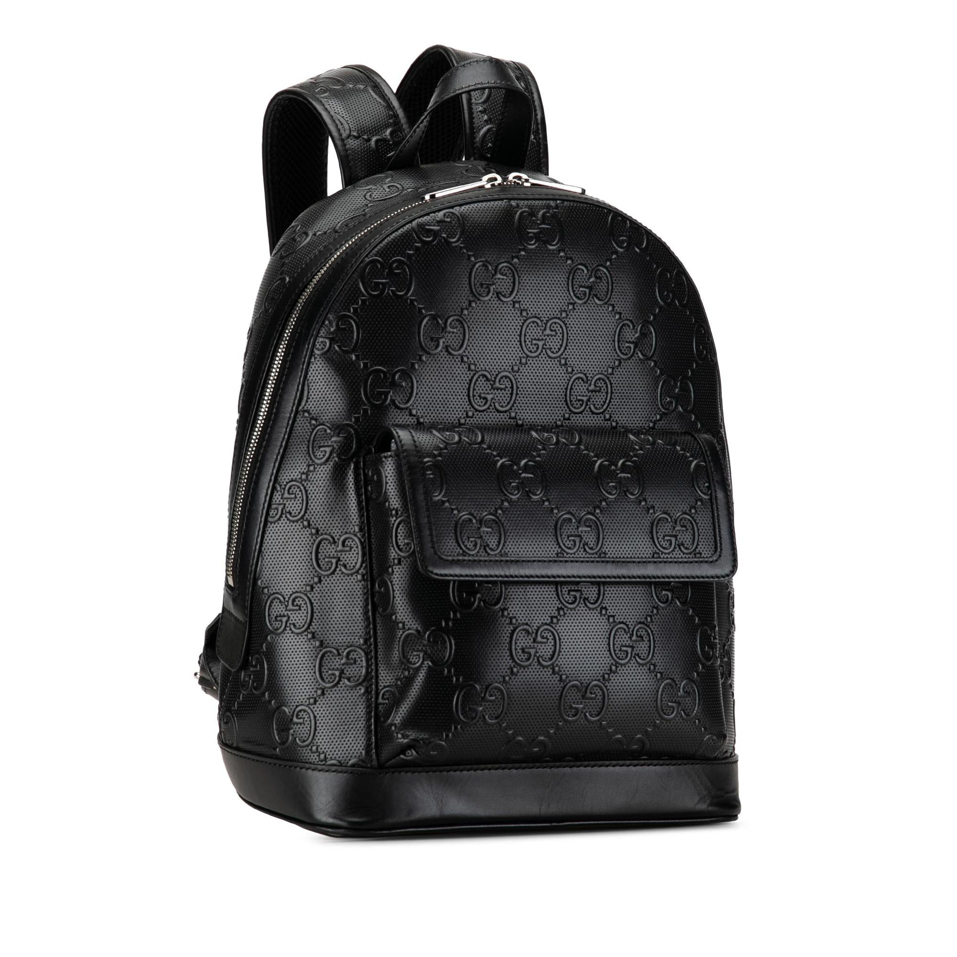 Gucci GG Embossed Backpack SHG-Wcn0Gj Calf Black