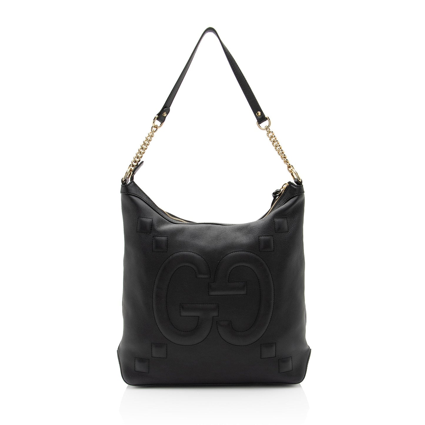 Gucci GG Embossed Apollo SHF-Y2LwuL Calfskin Black Shoulder Bag
