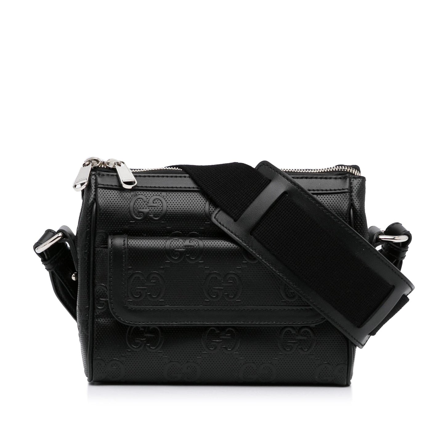Gucci GG Embossed SHG-bS3vYW Calf Black Crossbody Bag