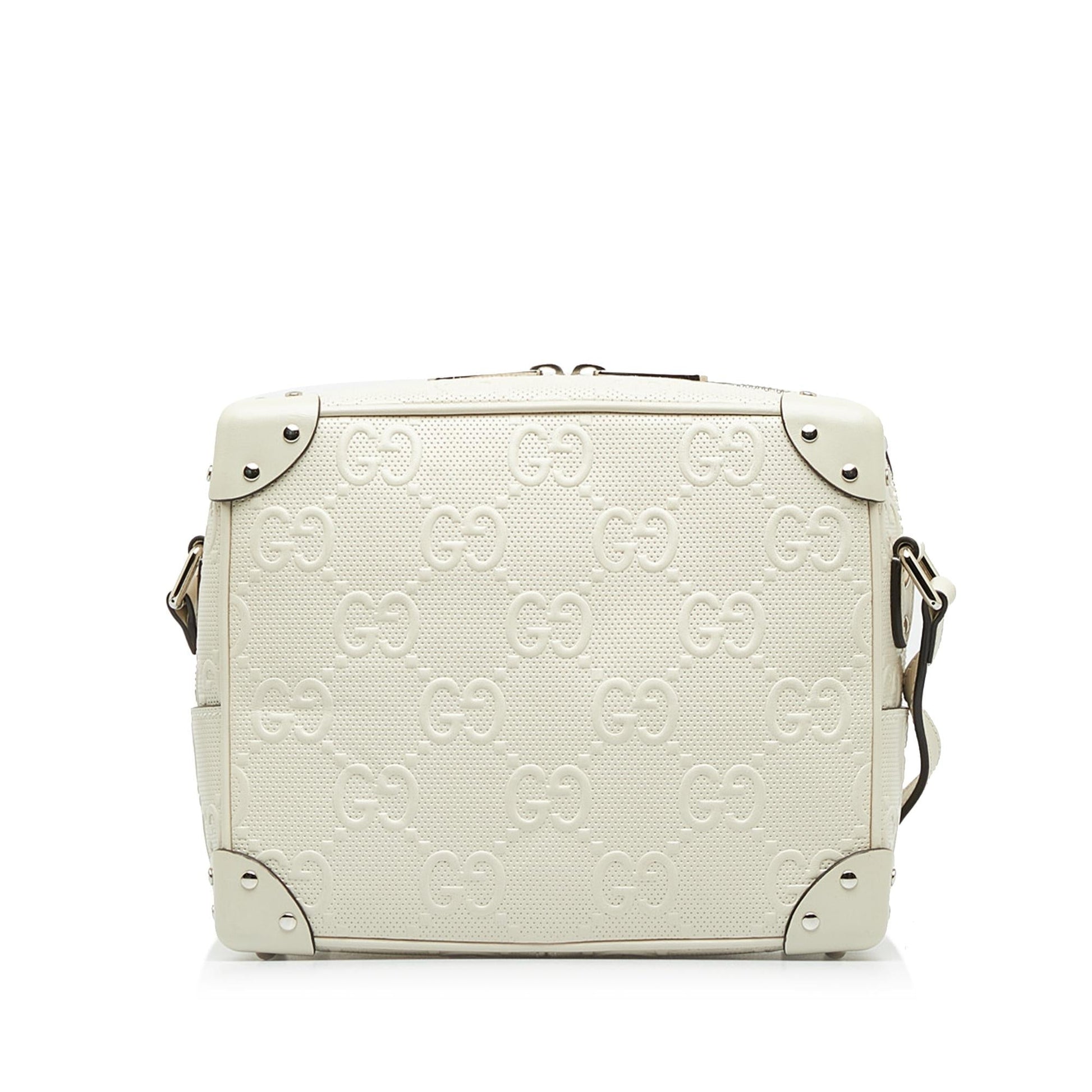 Gucci GG Embossed Perforated Square SHG-dVXLVM Calf White Crossbody Bag