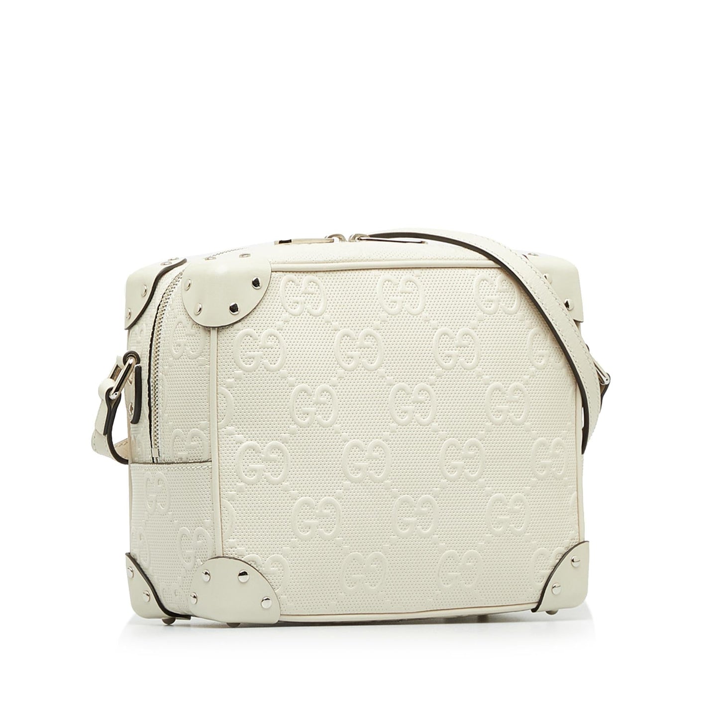 Gucci GG Embossed Perforated Square SHG-dVXLVM Calf White Crossbody Bag