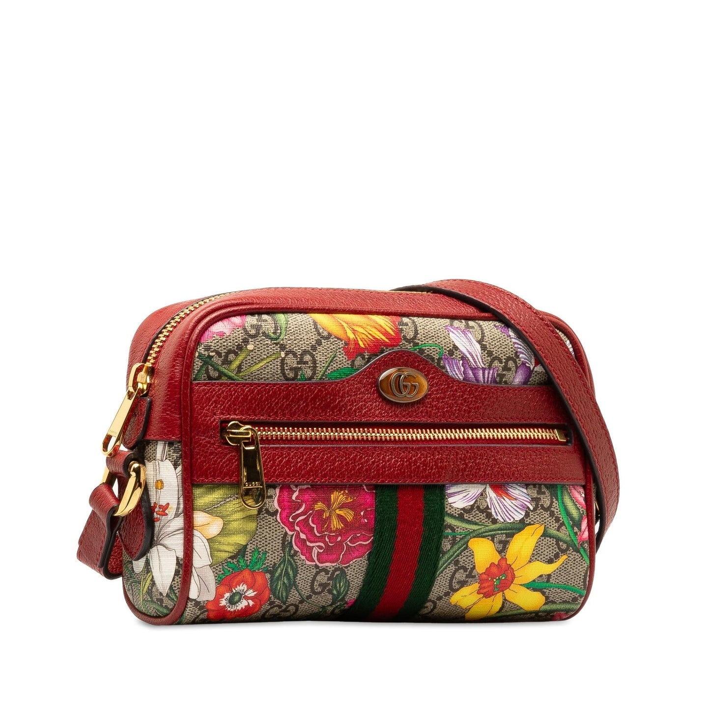Gucci GG Flora Ophidia SHG-Pl8fXx Canvas Brown Crossbody Bag