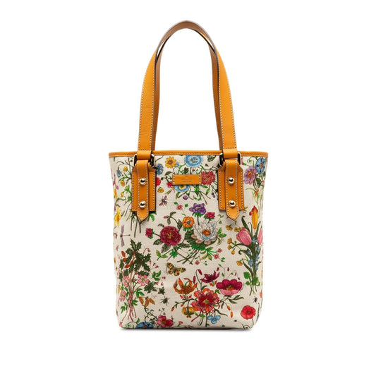 Gucci GG Flora SHG-AnlQ8h Canvas White Tote Bag