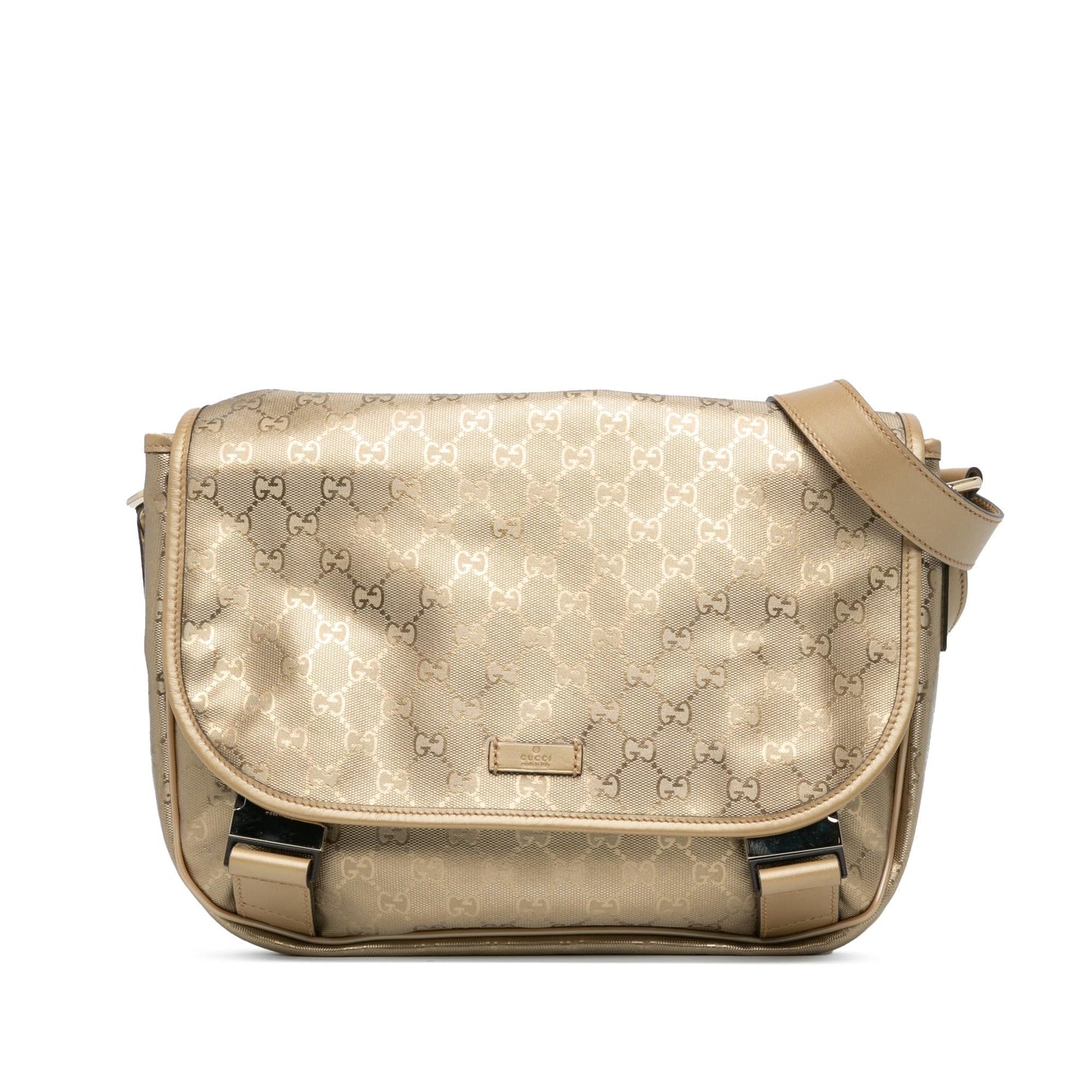 Gucci GG Imprime SHG-4xRtAz Canvas Calf Gold Crossbody Bag