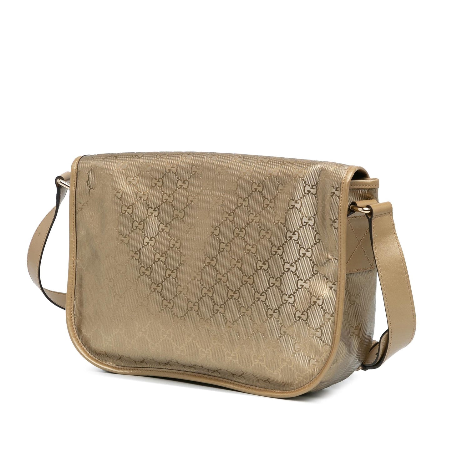 Gucci GG Imprime SHG-4xRtAz Canvas Calf Gold Crossbody Bag
