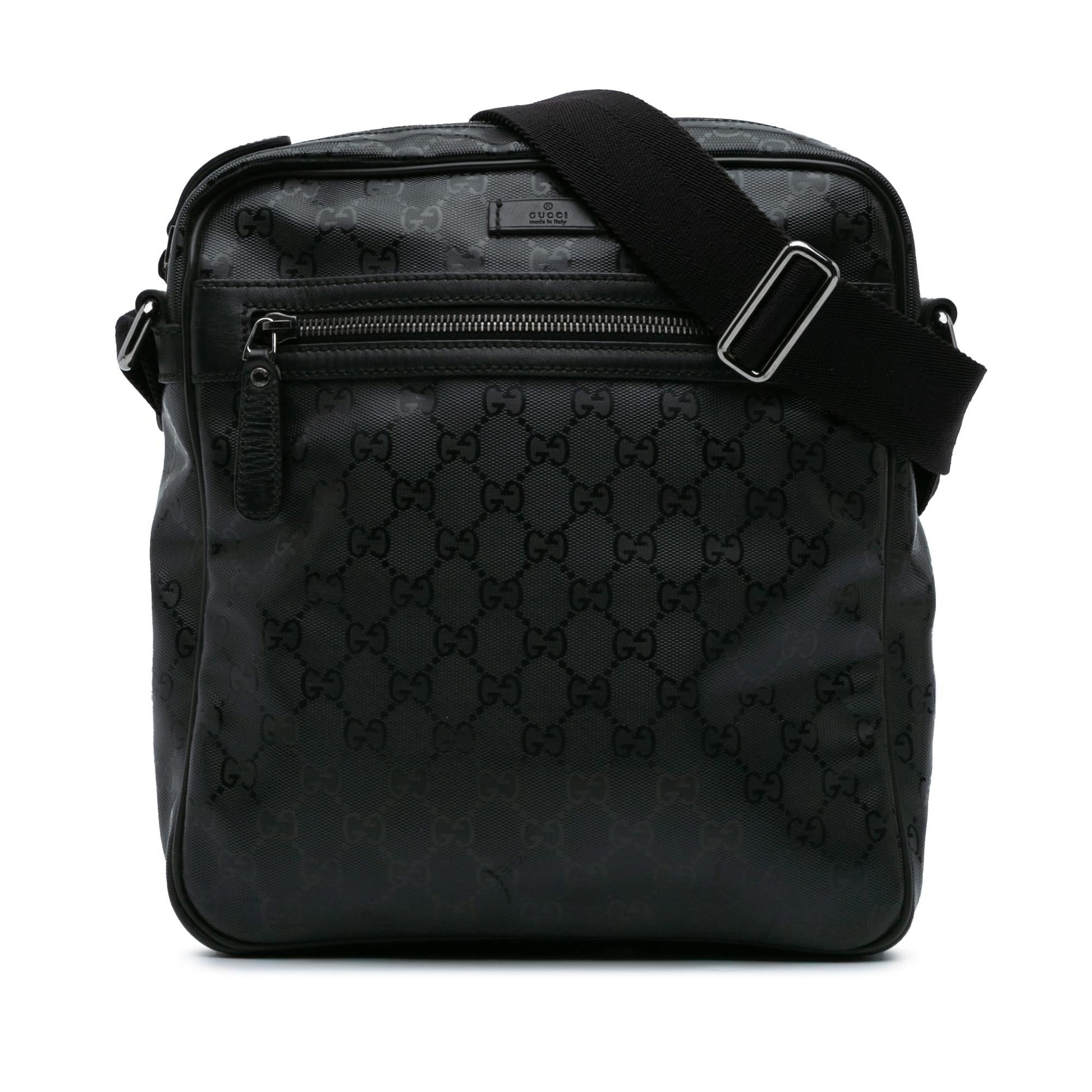 Gucci GG Imprime Canvas Calf Black Crossbody Bag