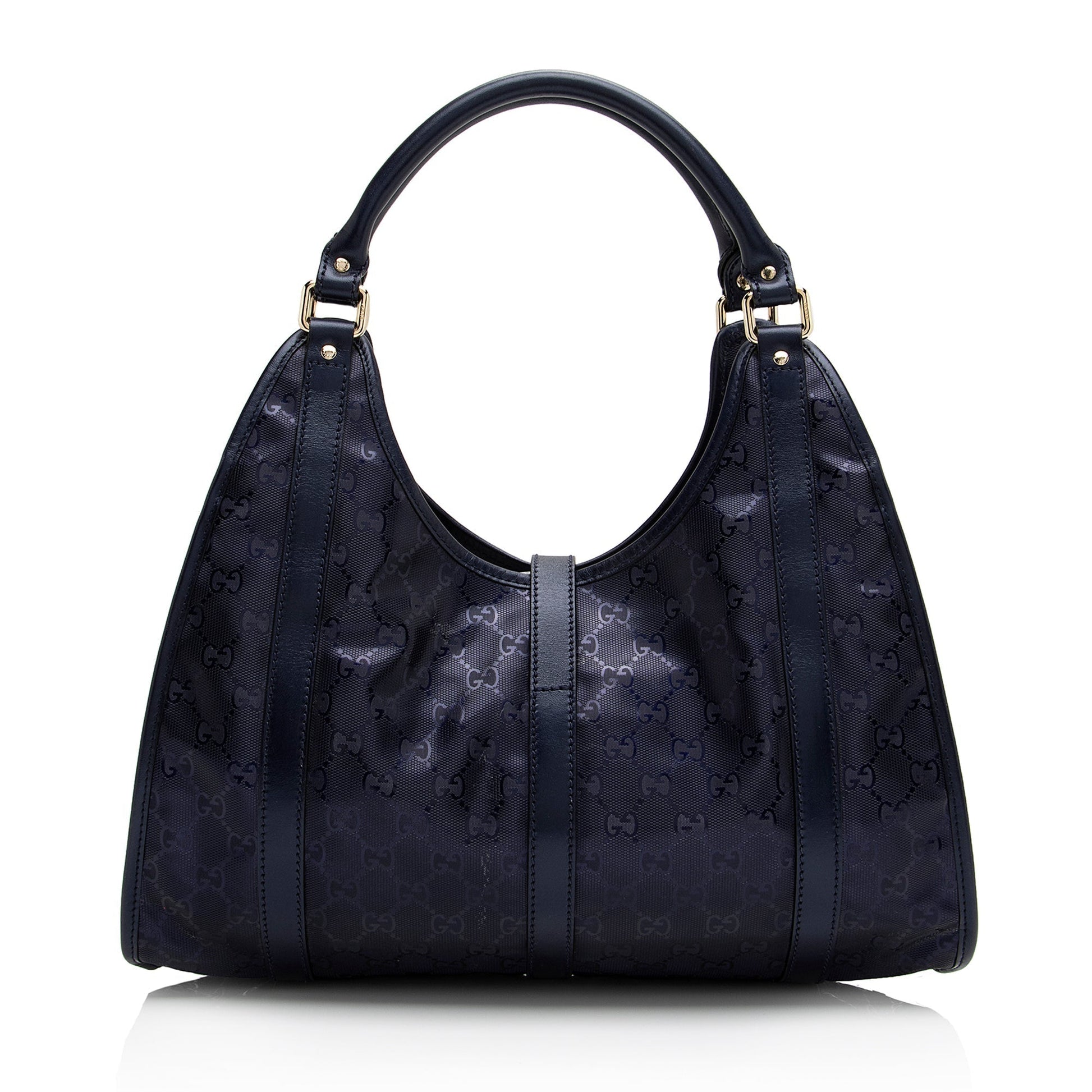 Gucci GG Imprime Joy Bardot SHF Leather Canvas Blue Medium Shoulder Bag