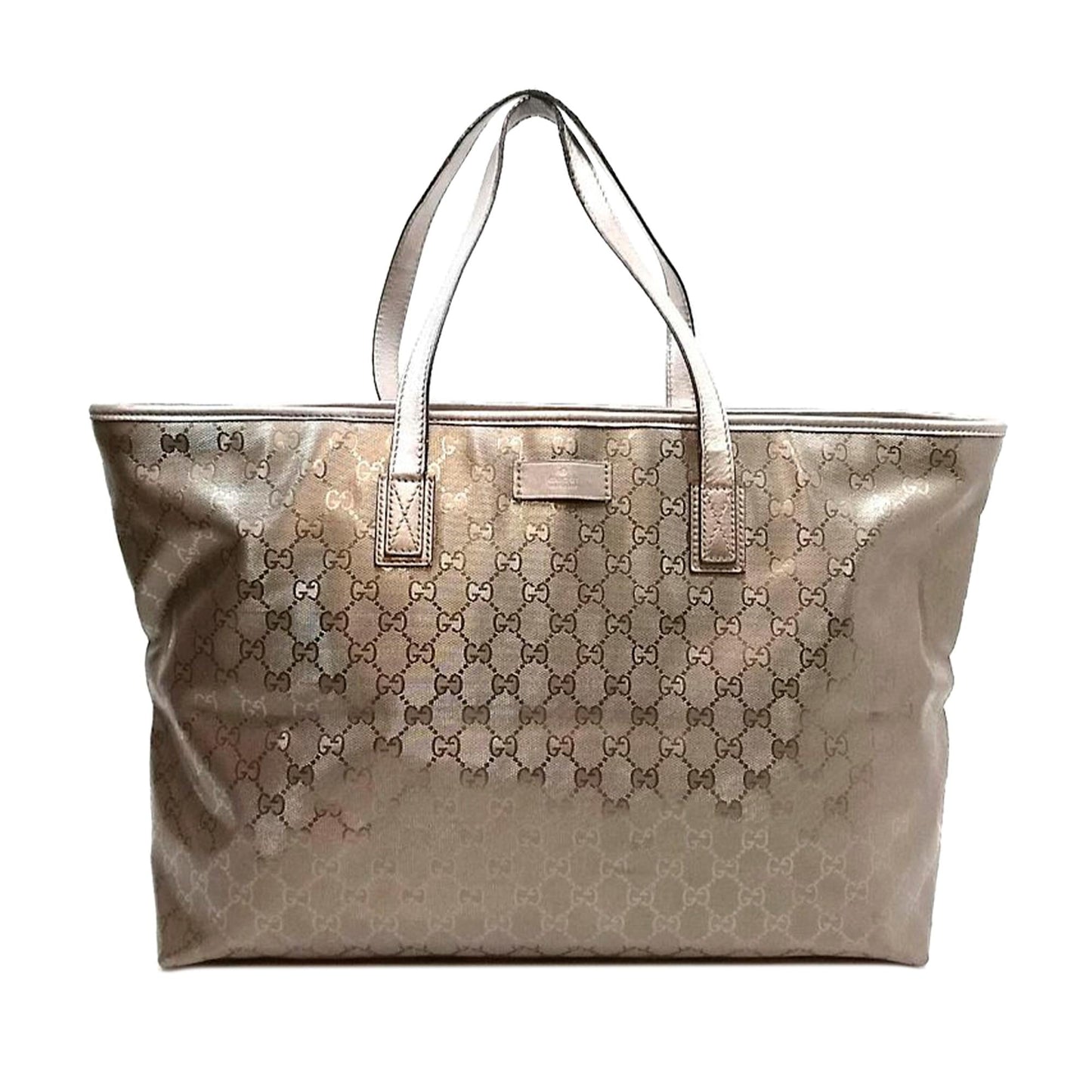 Gucci GG Imprime SHG Calf White Gold Tote Bag