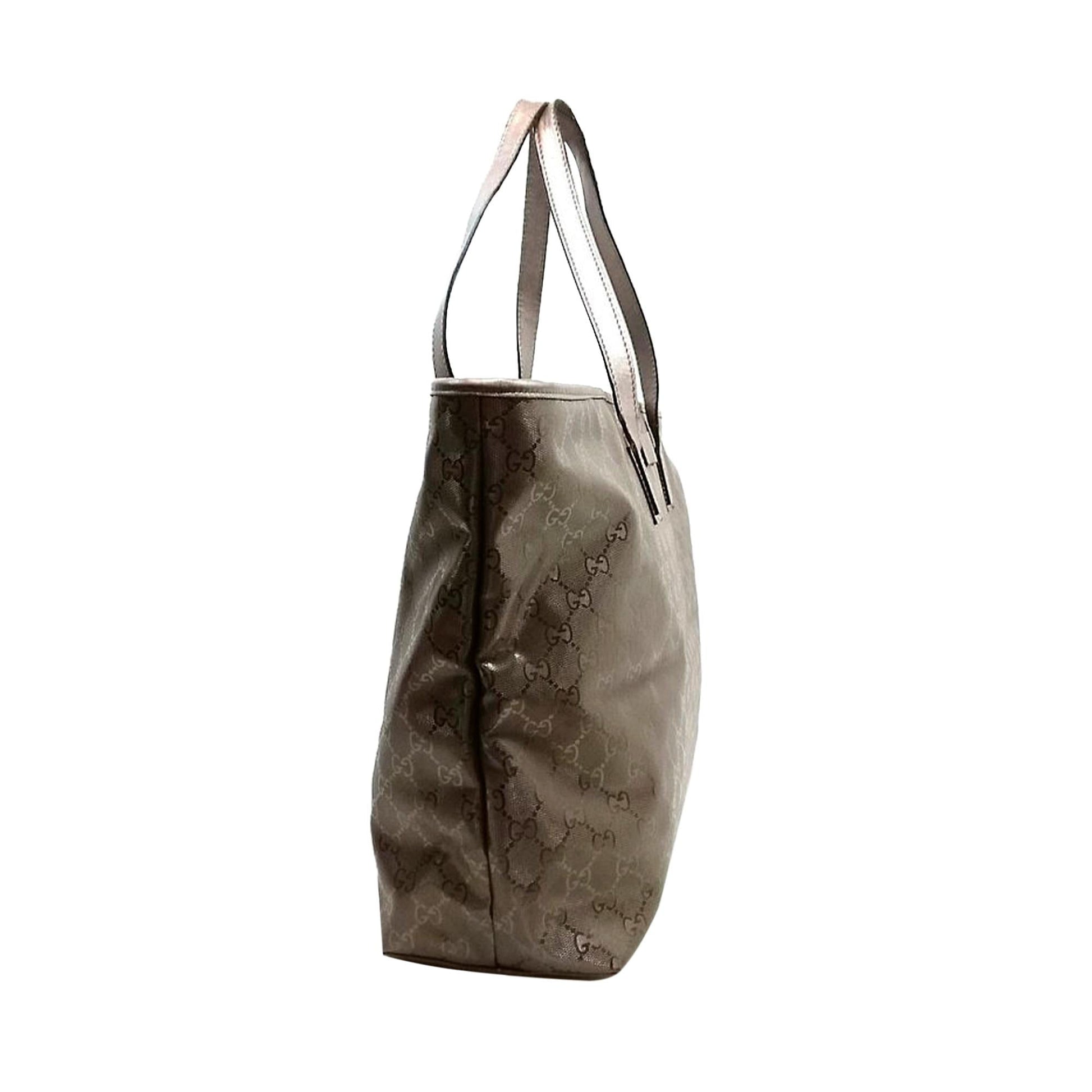 Gucci GG Imprime SHG Calf White Gold Tote Bag