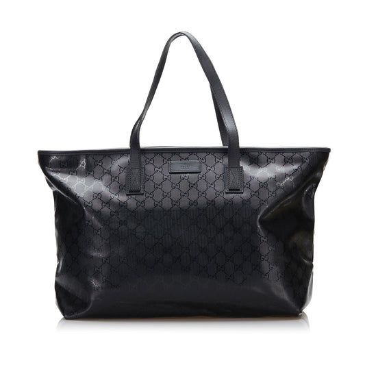 Gucci GG Imprime SHG-C5YBbT Canvas Calf Black Tote Bag