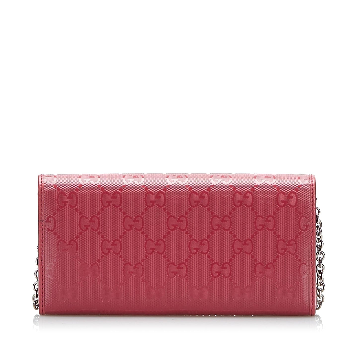 Gucci GG Imprime Wallet On SHG-clxtl4 Canvas Red Chain Shoulder Bag